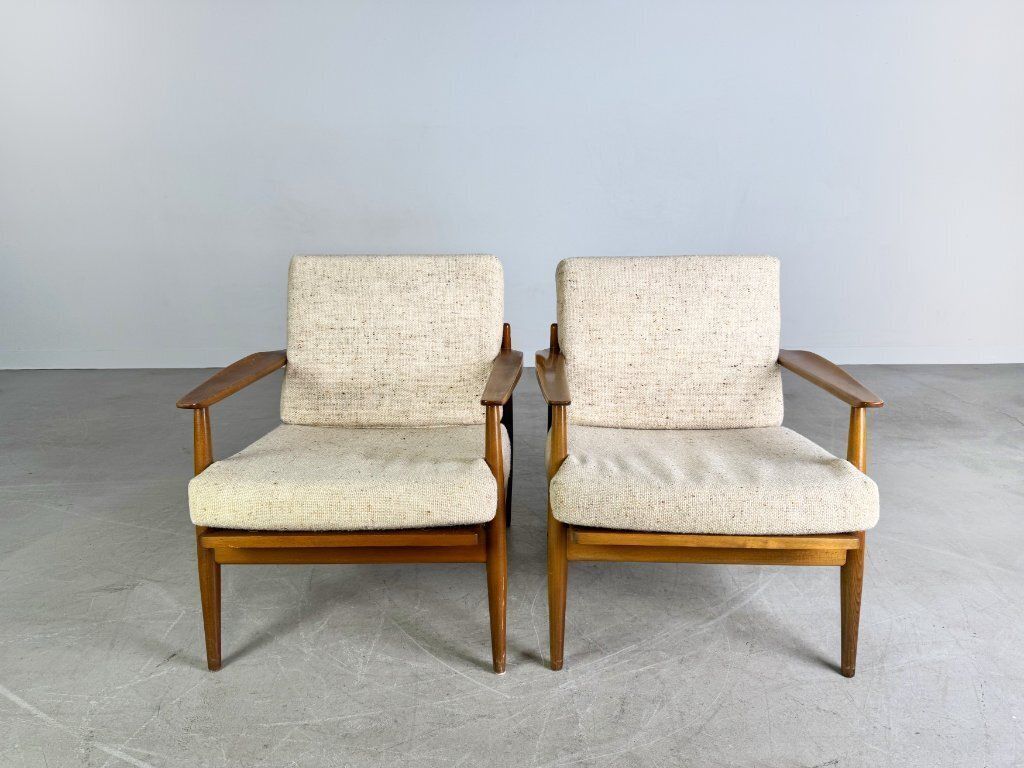 2x Midcentury Easy Chair Light Vintage 1960s Lounge Chair photo furniture