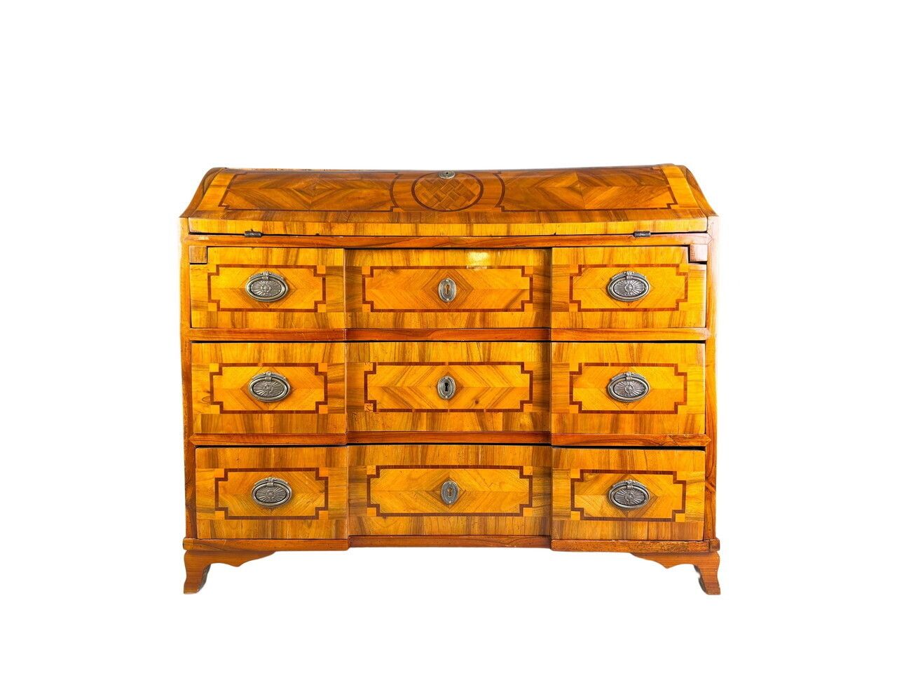 Original Baroque Secretary Chest Of Drawers 1700 Antique Walnut