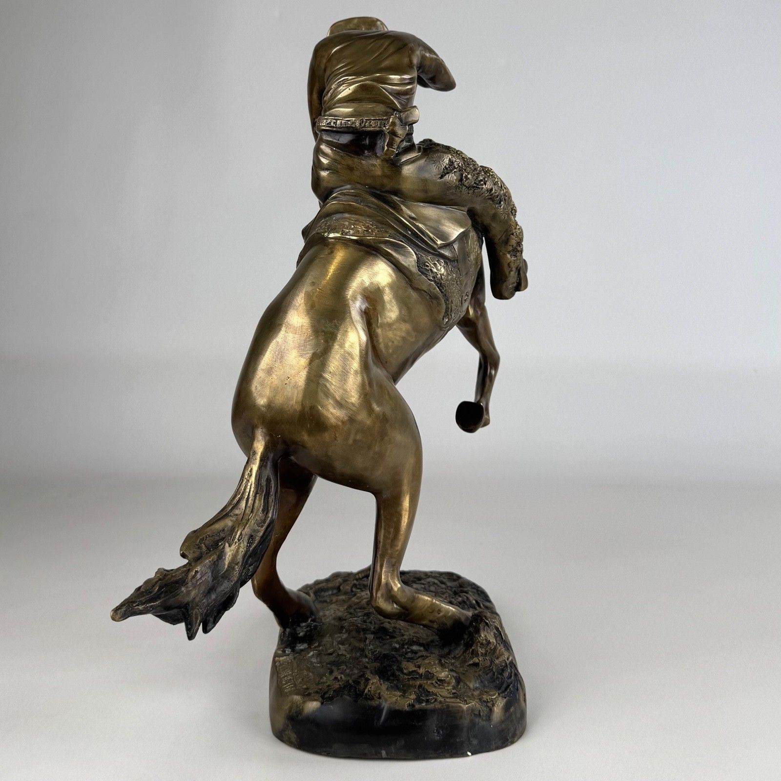 Antique 20th Century Brass Sculpture By Frederic Remington photo Art