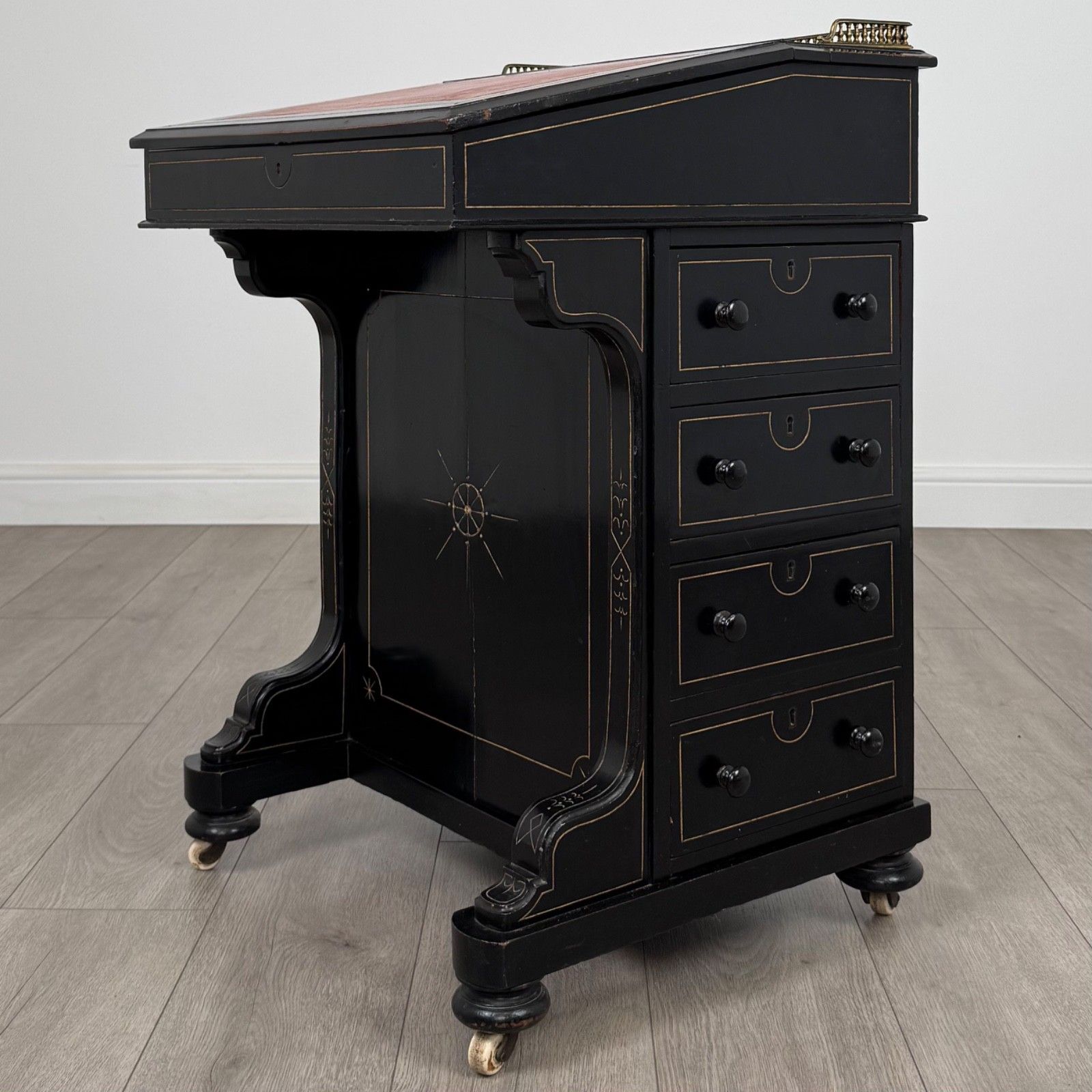 Antique 19th Century Ebonised Davenport Desk