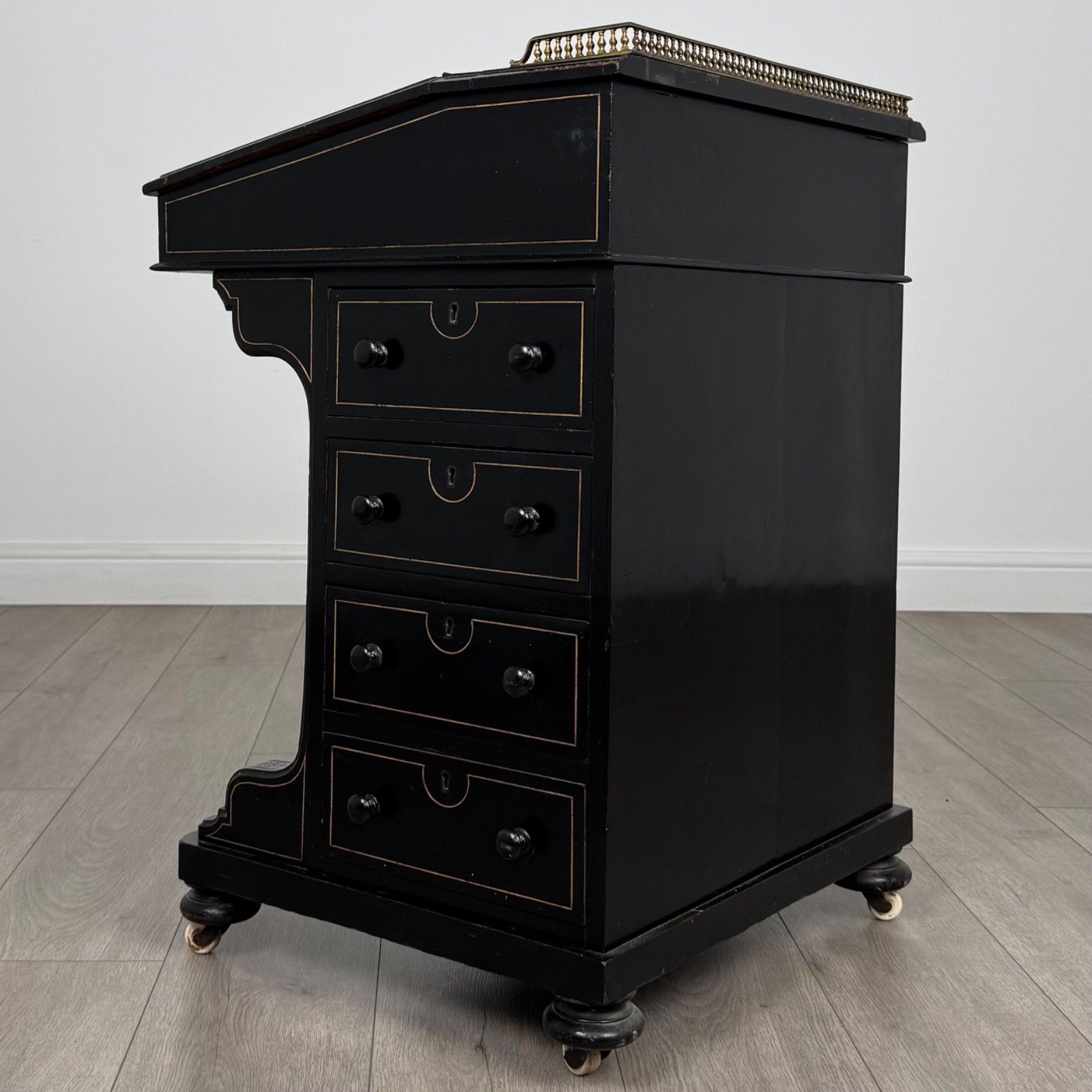 Antique 19th Century Ebonised Davenport Desk photo 495.0