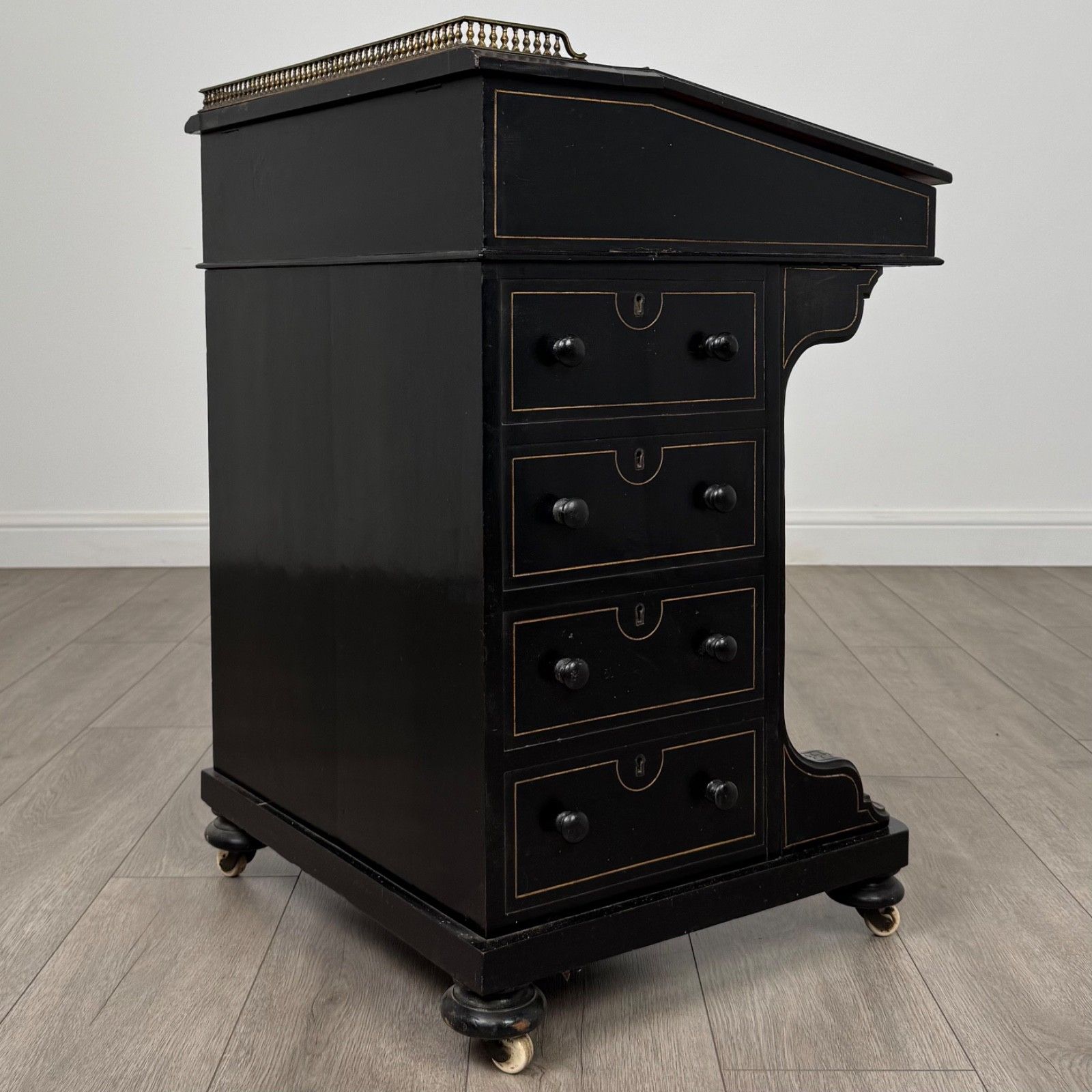 Antique 19th Century Ebonised Davenport Desk photo buy