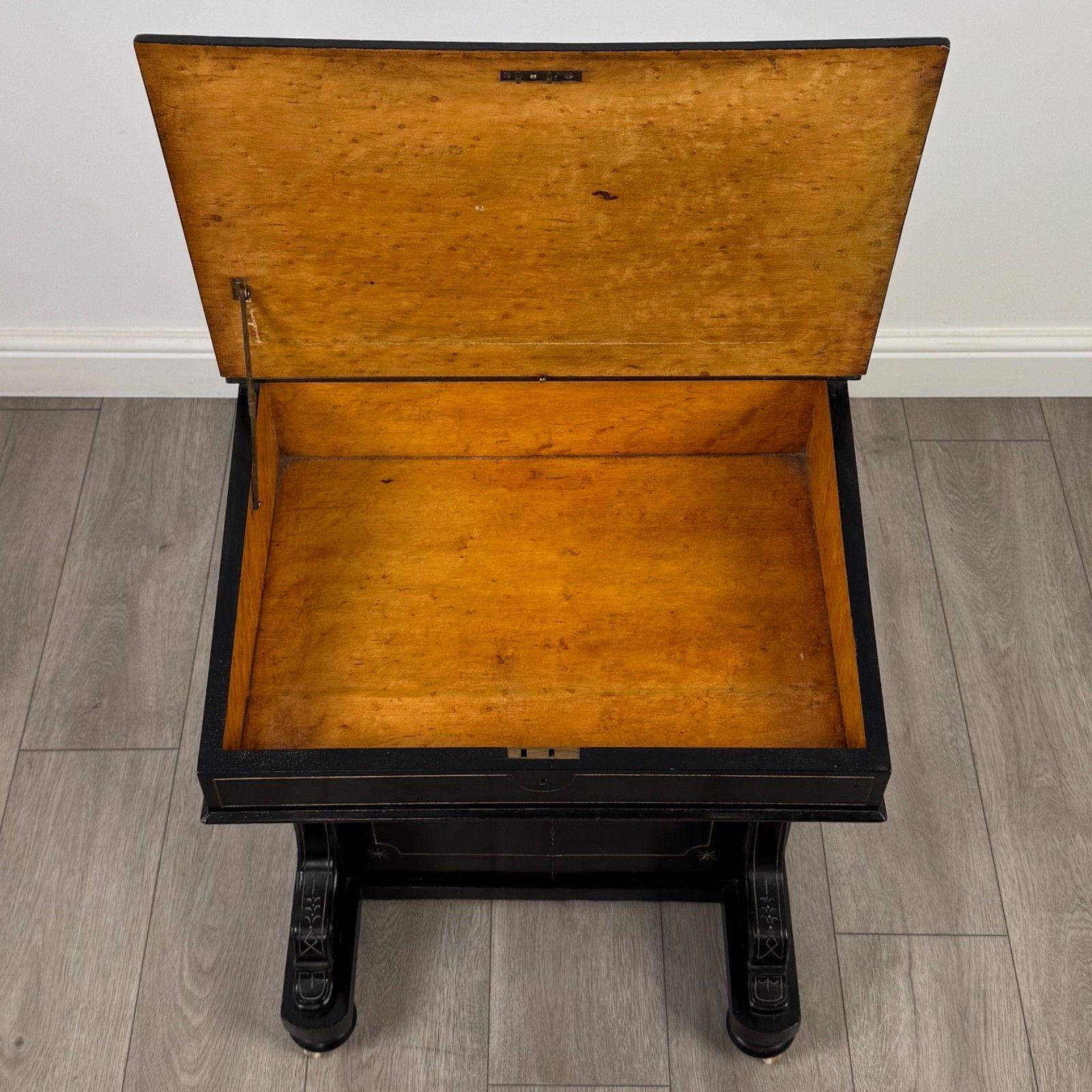 Furniture Antique 19th Century Ebonised Davenport Desk photo