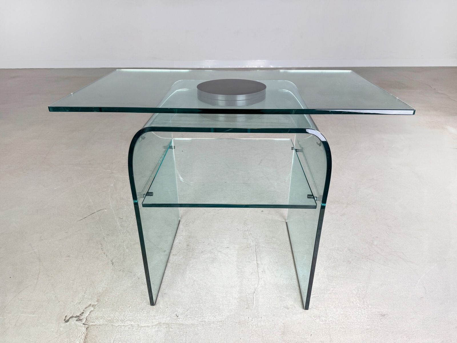Furniture Original Coffee Table Fiam Italia Glass Swivel 1980s photo