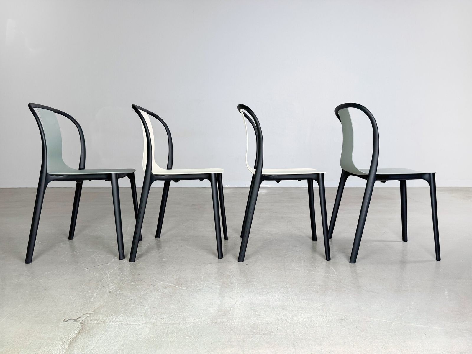 Set Of 2 Vitra Belleville Chair Ronan Erwan Bouroullec Outdoor Moss Gray photo buy