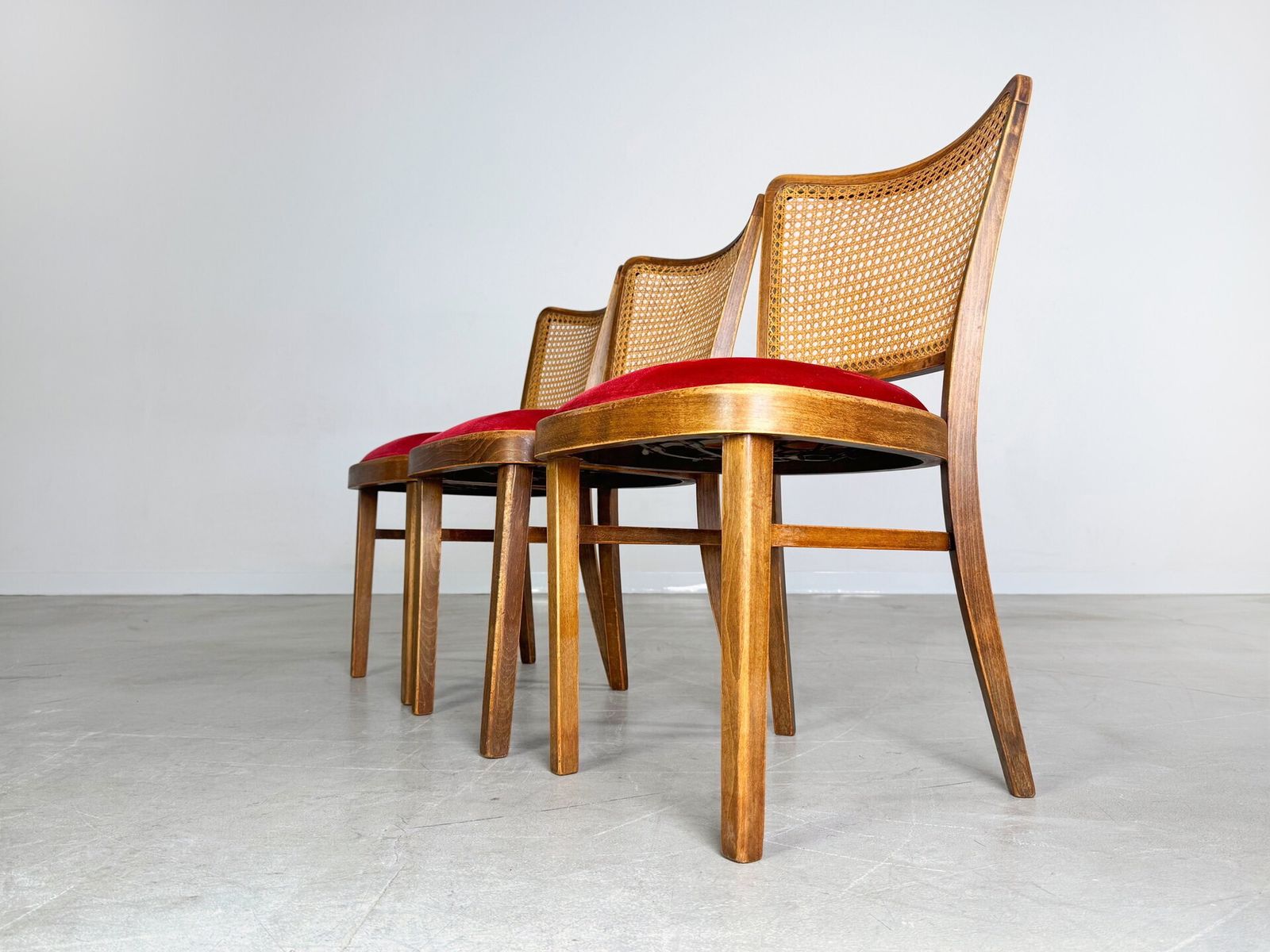 Original Set Of 3 Thonet A811/1 Chairs Josef Hoffmann 1951 Upholstered photo 1190.0