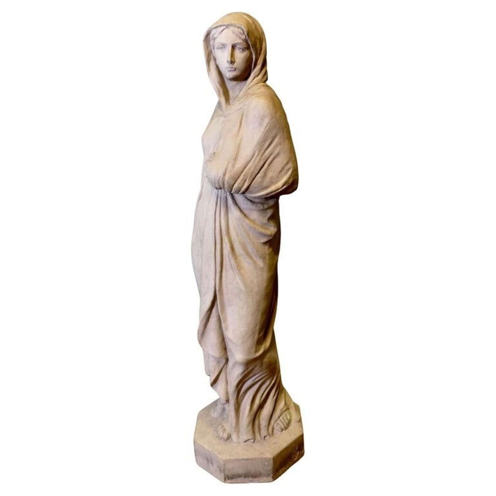 Royal Doulton Buff Terracotta Statue Of A Woman Signed C G