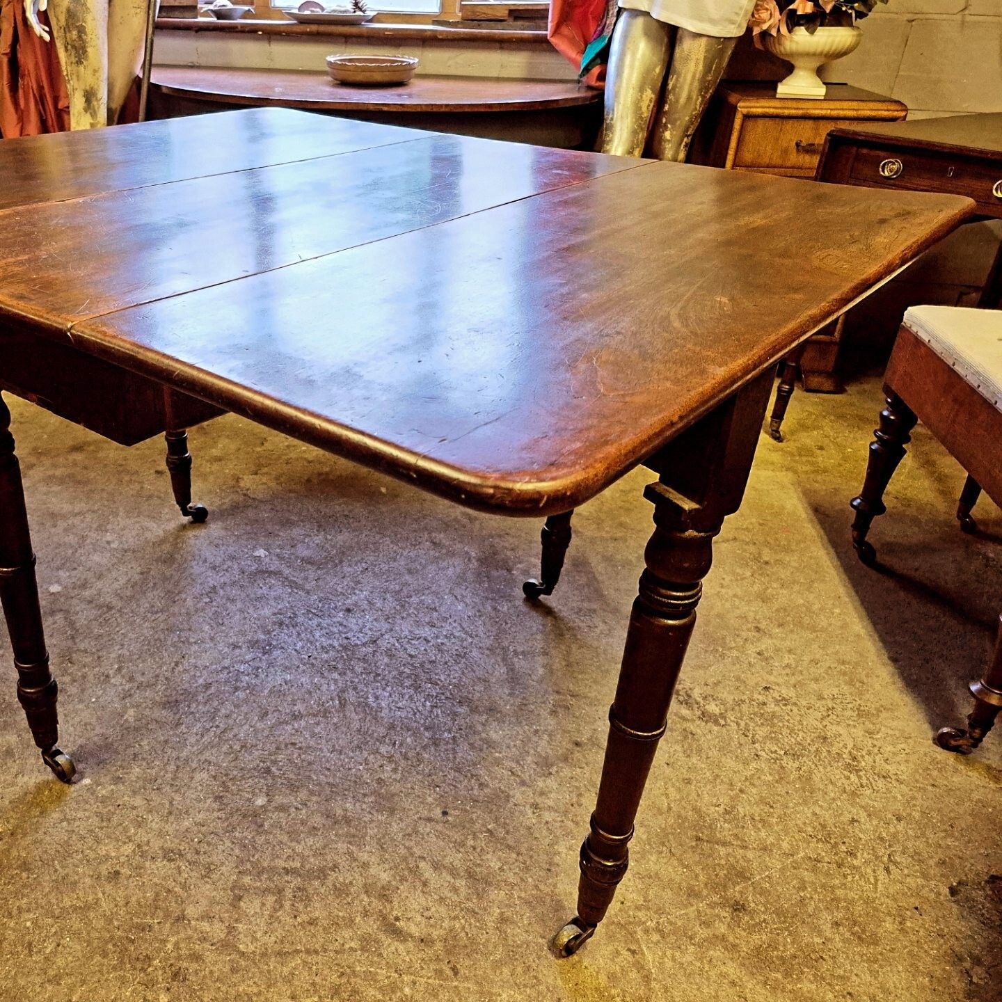Fab Circa 1820 Regency Pembroke Mahogany Table On Turned Legs And Brass Castors photo Furniture