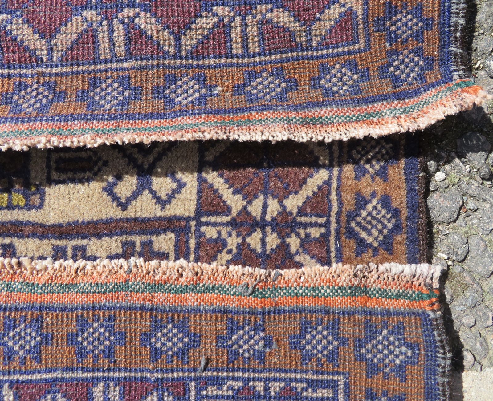 214.0 Unusual Mosque Design Afghan Rug. Herat Region. 133cm X 85cm. photo