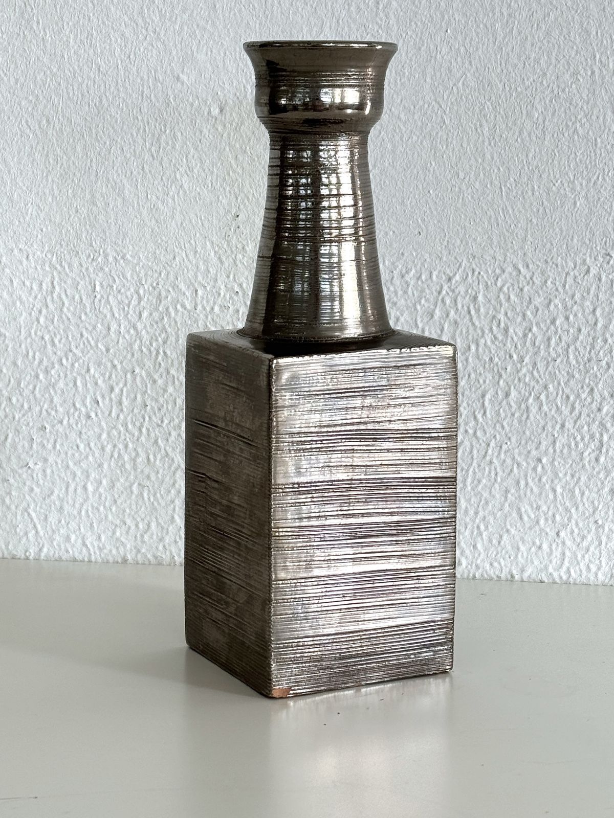 Aldo Londi For Bitossi Italian Midcentury Ceramic Pottery Vase, 1960s photo vintage