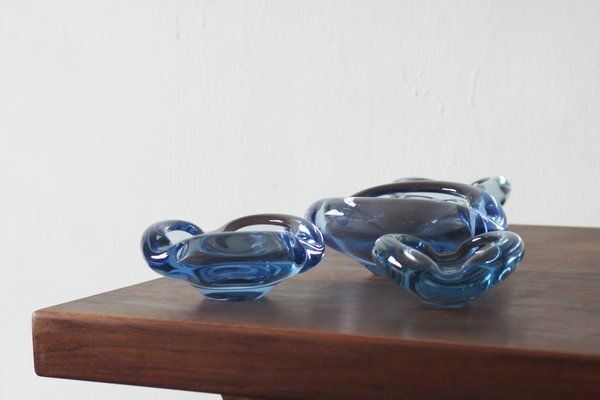 Glass Ashtray By Lütken For Holmegaard, 1950s, Set Of 2 photo Home Decor
