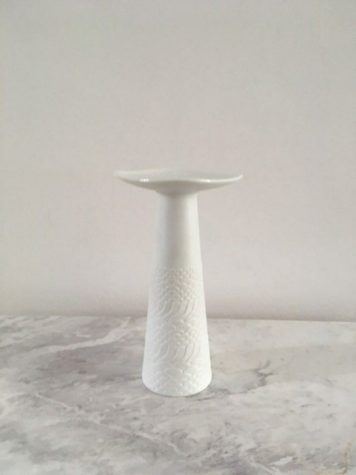 Candle Holder Candle Stick White Porcelain Mid Century Kaiser Germany photo for sale