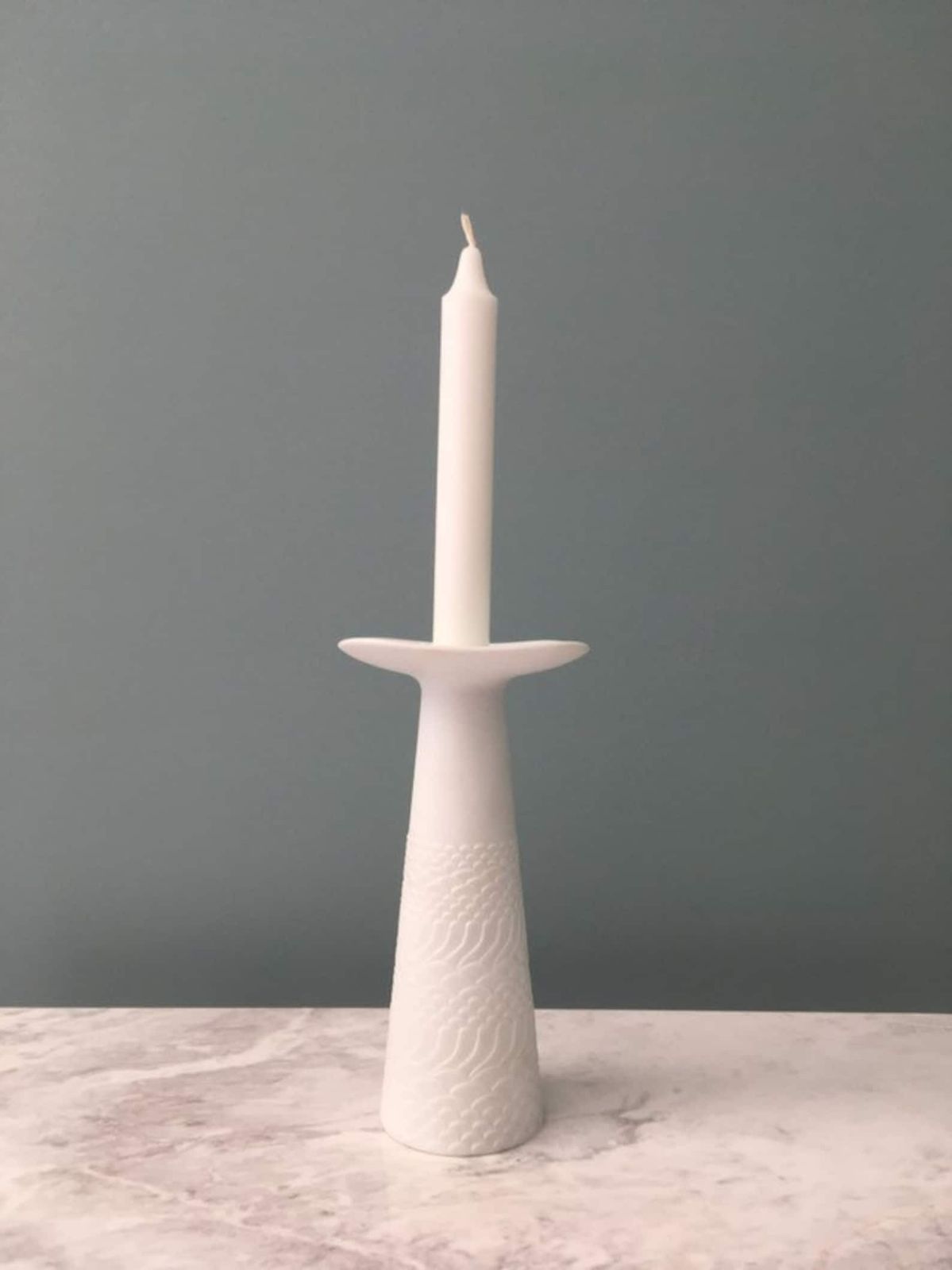 Candle Holder Candle Stick White Porcelain Mid Century Kaiser Germany photo vintage