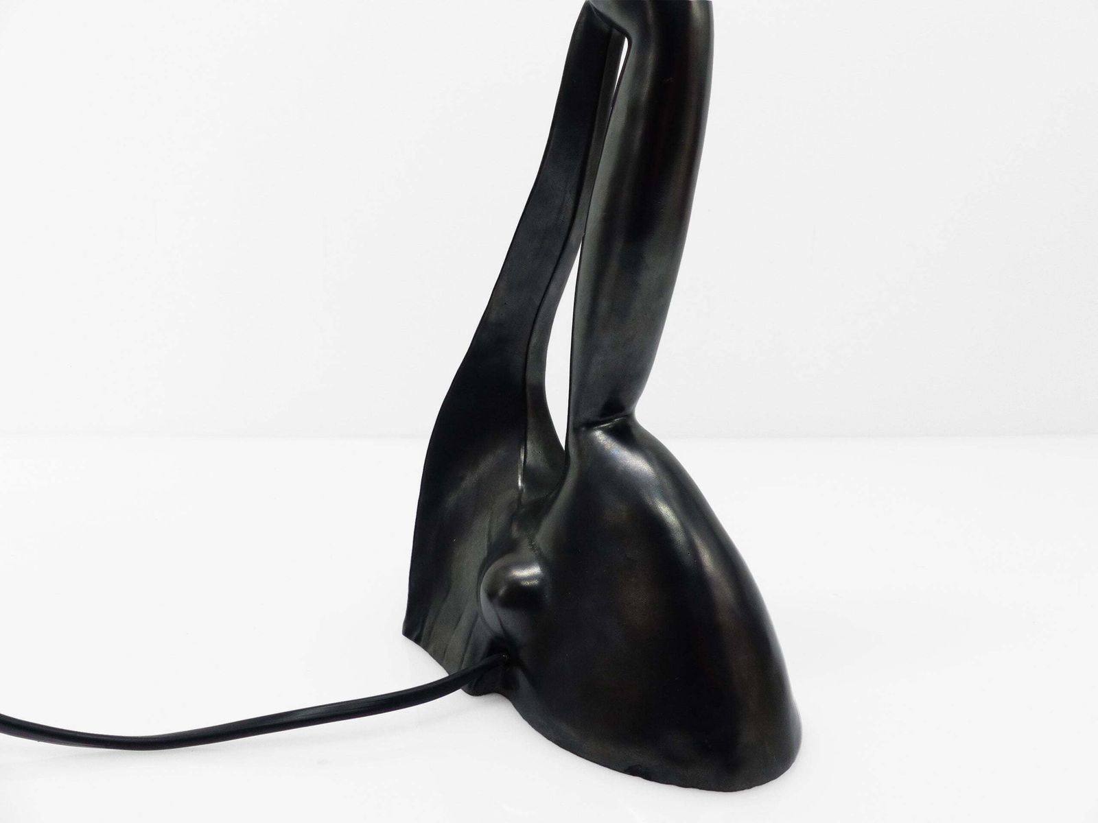 Anthropomorphic Sculptural Lamp In Black Ceramic By Gil Agnoloni, Italy, 1950 photo vinterior