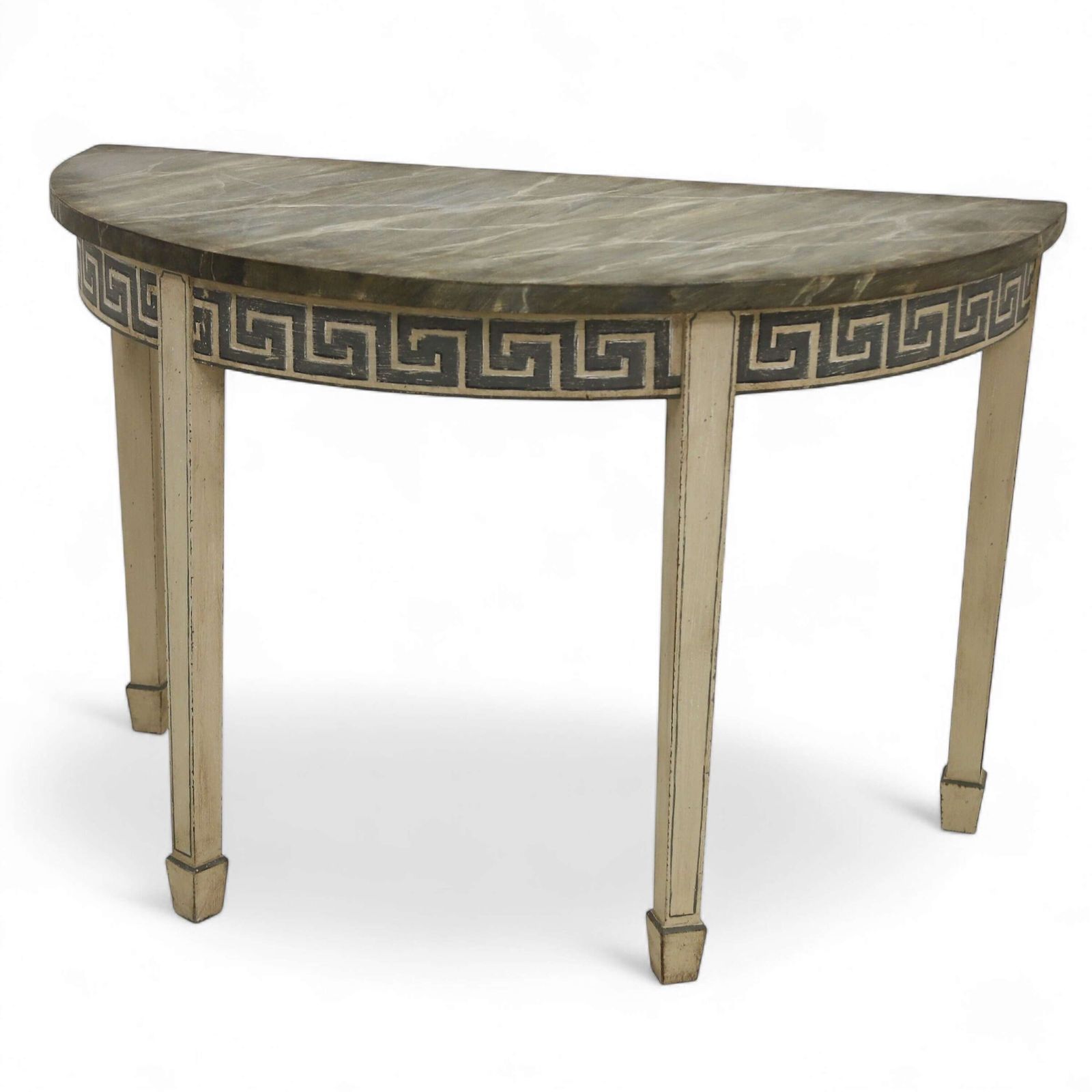 Georgian Demi Lune Console Table, English 18th Century   Later Painted