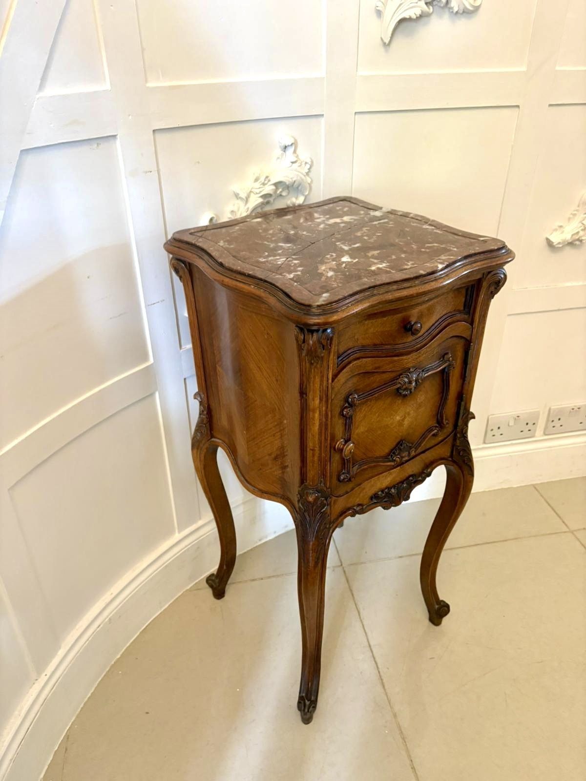Antique 19th Century Quality Carved Walnut French Bedside Cabinet photo buy