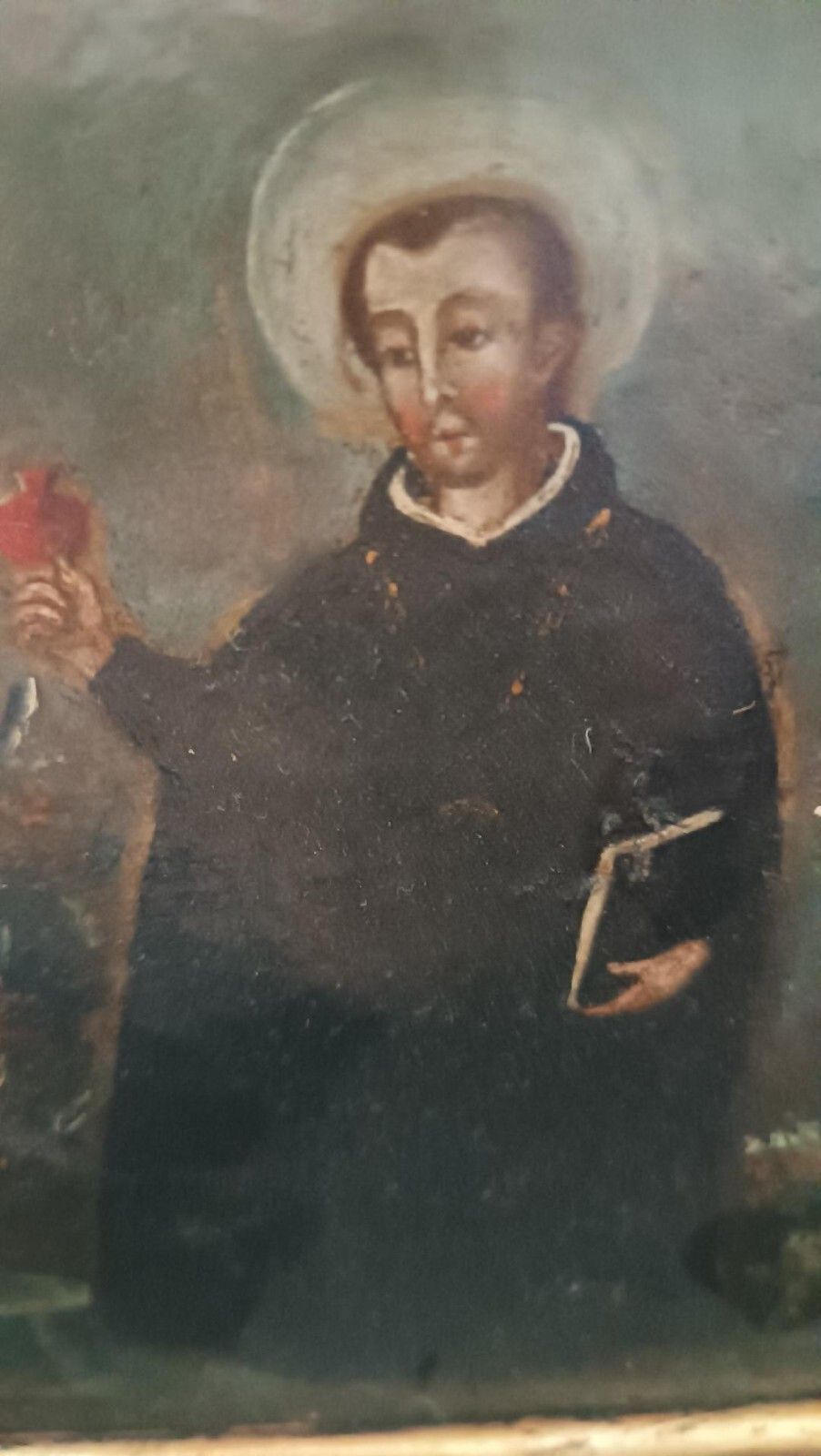 Copper Painting Depicting Jesuit Saint Spanish School 18th Century photo Art