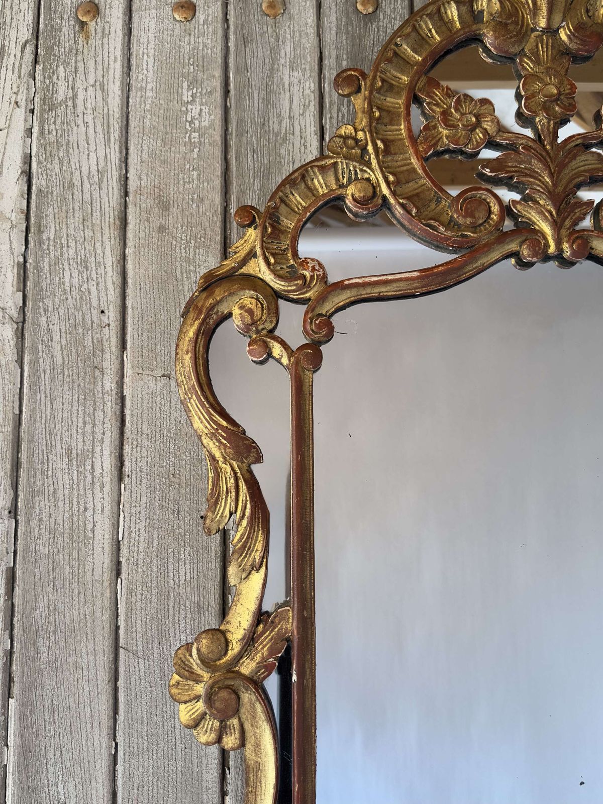 Antique Italian Giltwood Mirror With Original Mercury Plate – 19th Century photo furniture