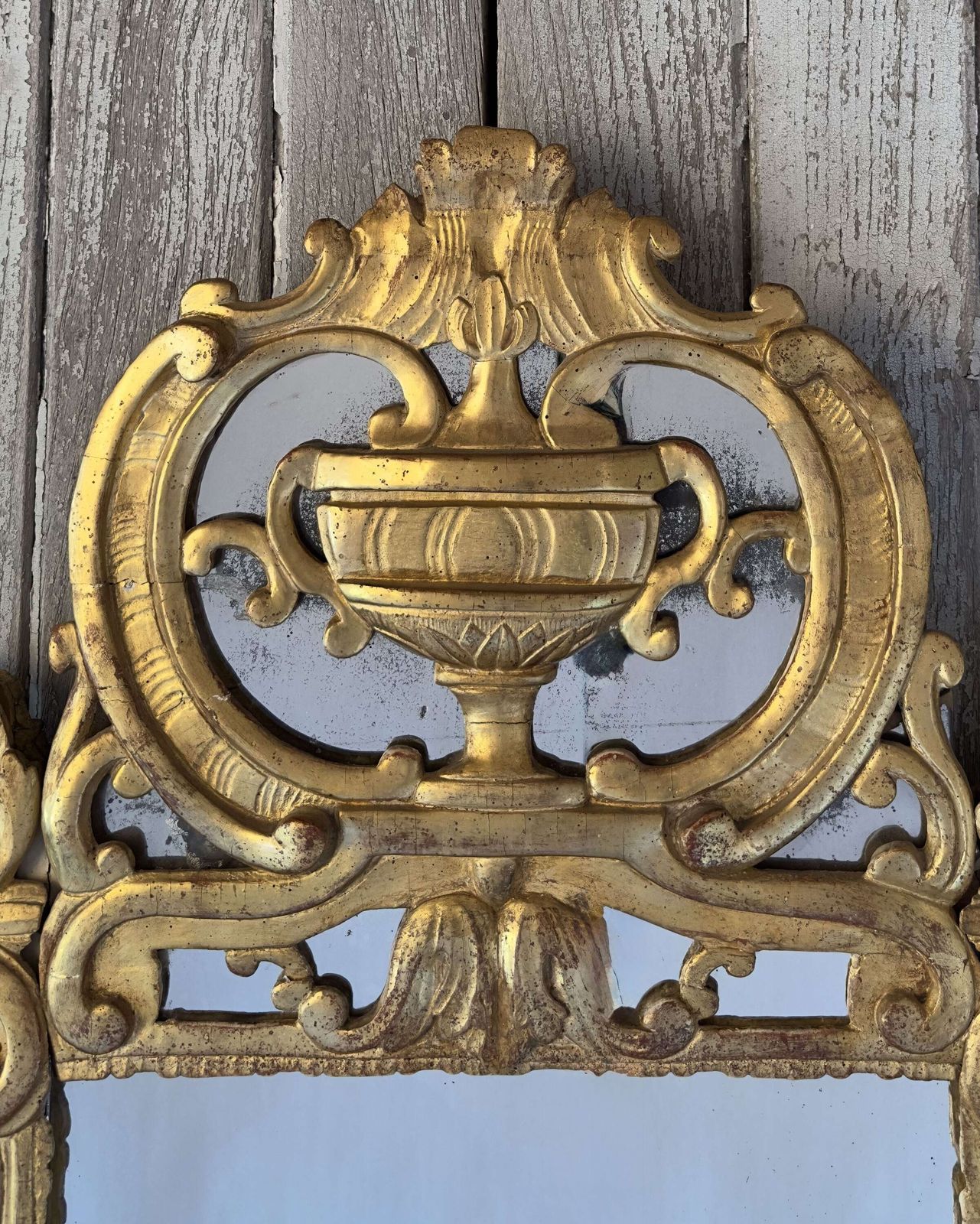 Fine Italian Giltwood Wall Mirror With Original Mercury Glass  18th Century photo buy