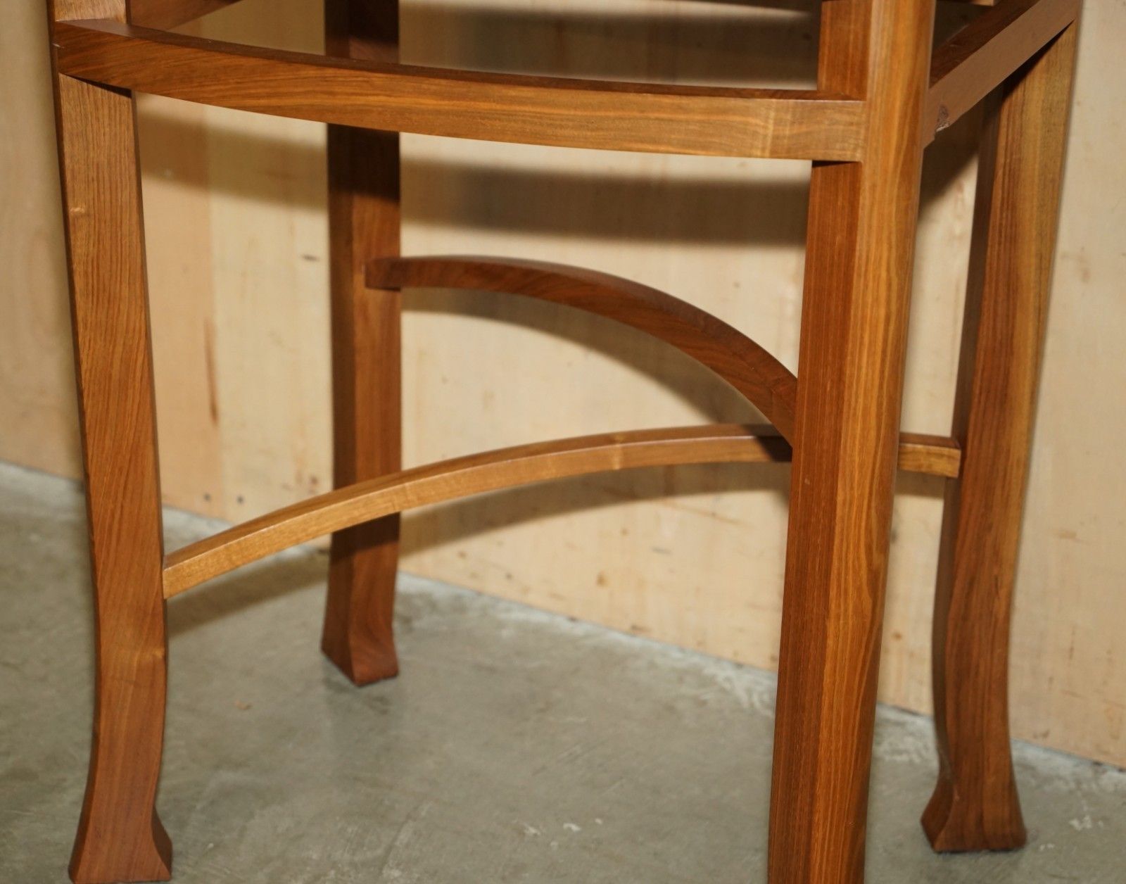 photo for sale Rrp £6,350 English Walnut Derek Elliott Glass Shelved Display Or Drinks Cabinet