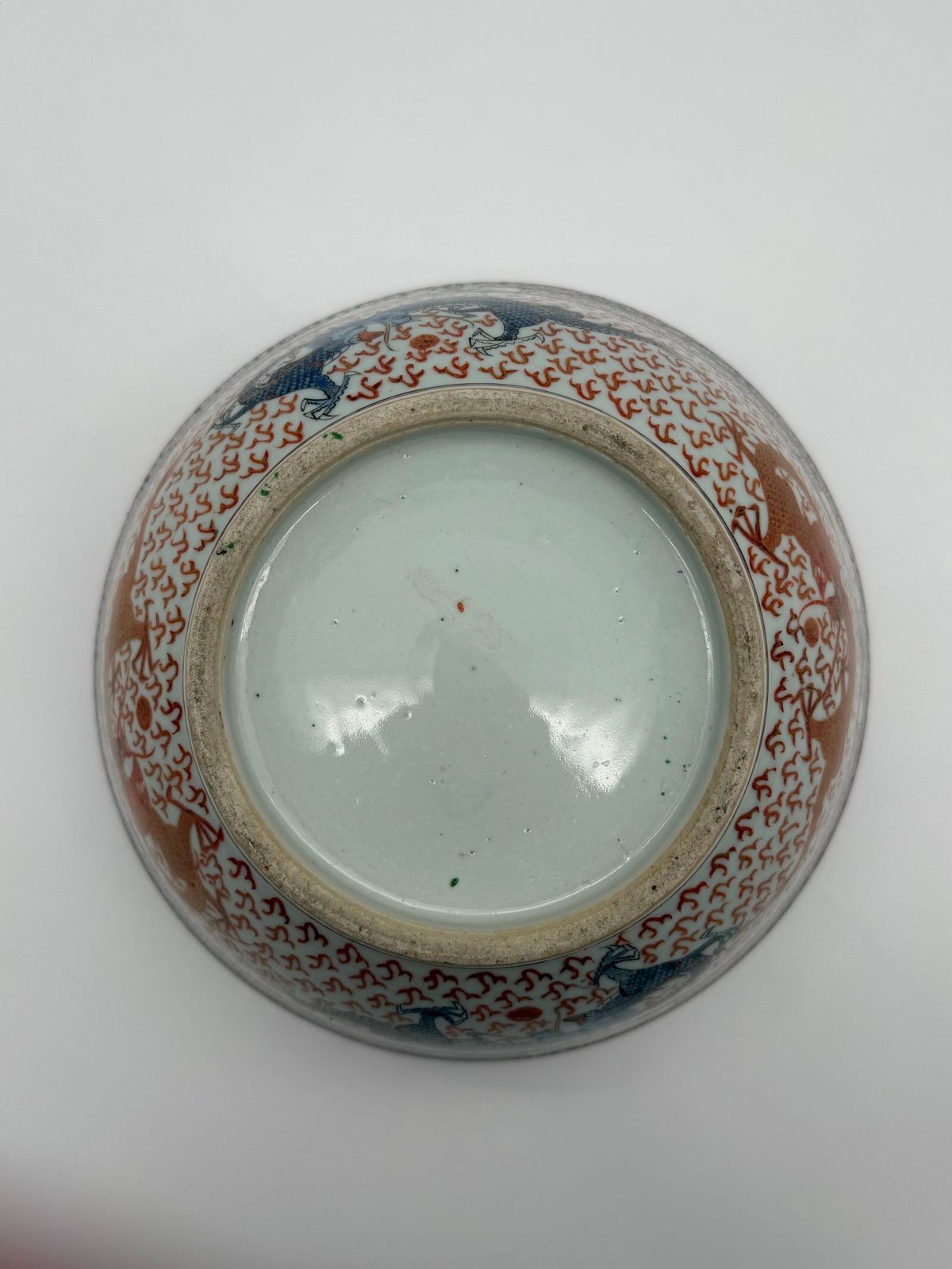 Fantastic Antique Chinese Dragon Punch Bowl, Qing Period, Late 19th / Early 20th Century photo vinterior