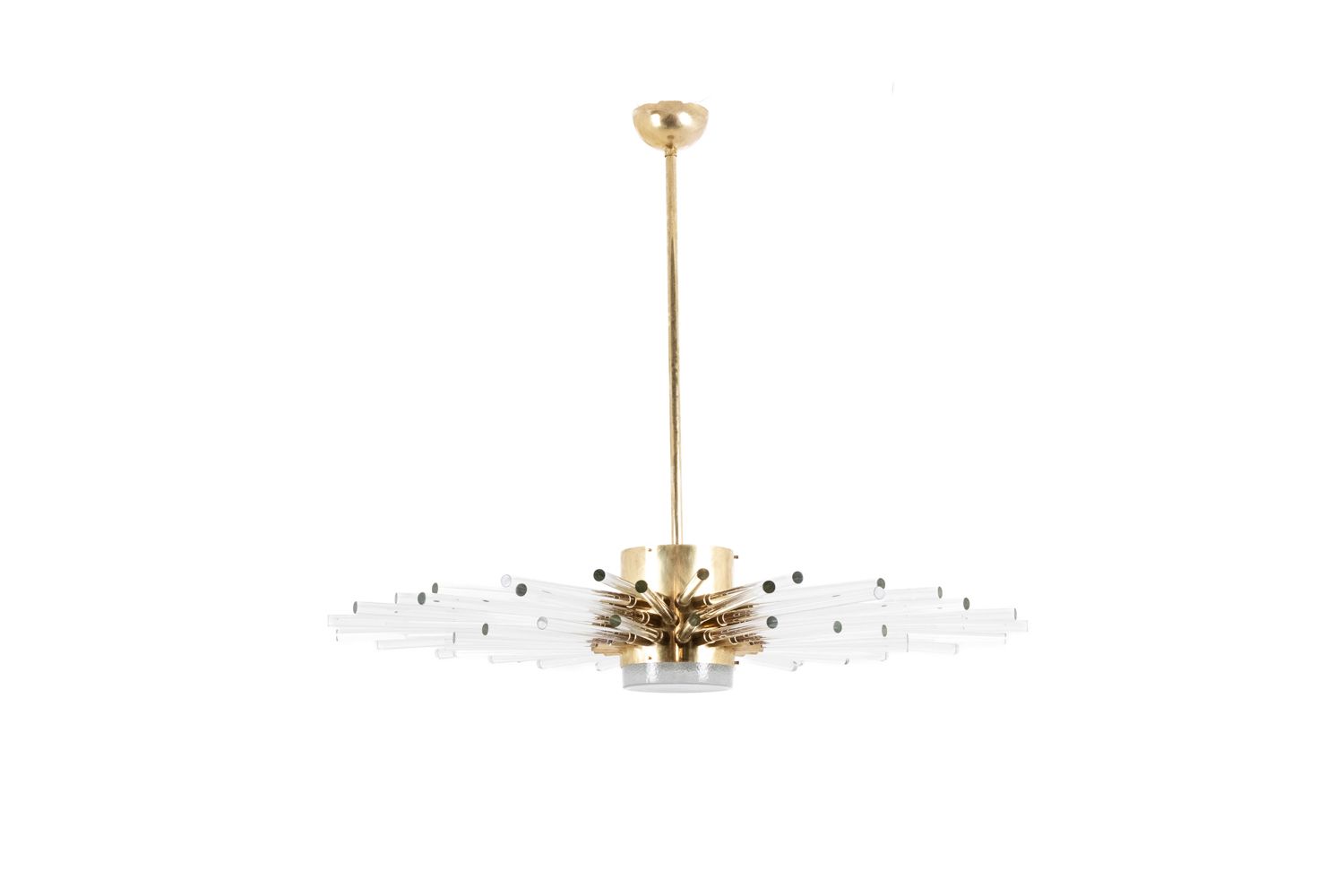 Radiant Glass Tube Chandelier. Contemporary Design.
