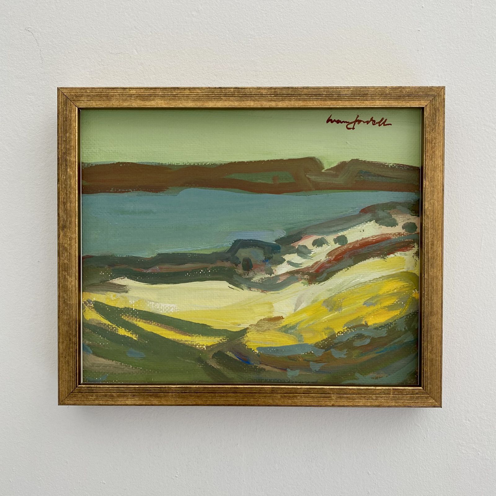 Mid Century Modernist Landscape Painting By Ivan Jordell