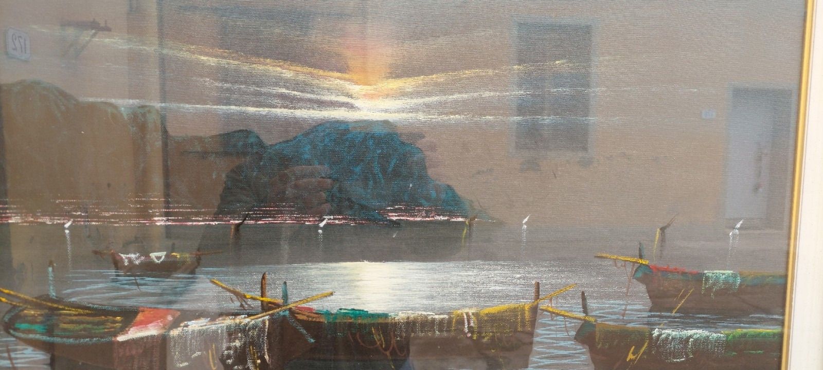 Oil Painting On Canvas Sea Landscape 50x70 Cm 60s 70s photo Art