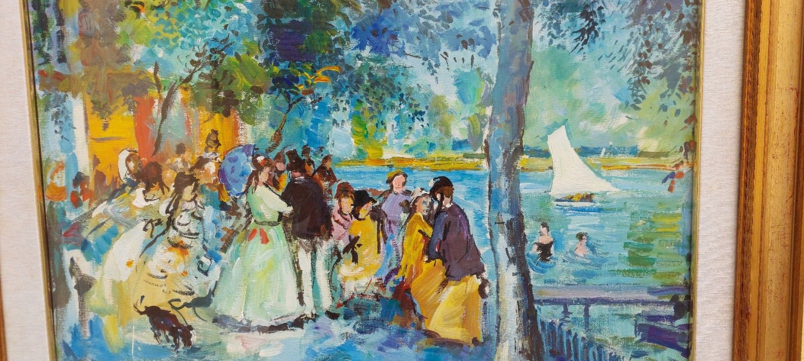 Oil Painting On Canvas "Parisian" 50x70 Cm 60s 70s Belle Epoque photo vintage