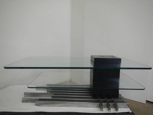 Tempered Glass Coffee Table By Vittorio Dassi, 1960s photo for sale