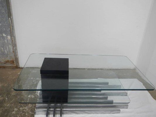 photo furniture Tempered Glass Coffee Table By Vittorio Dassi, 1960s