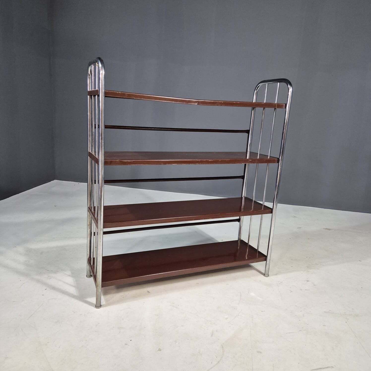 Bauhaus Chrome étagère In Bent Steel And Sheet Metal, Europe 1930s photo furniture