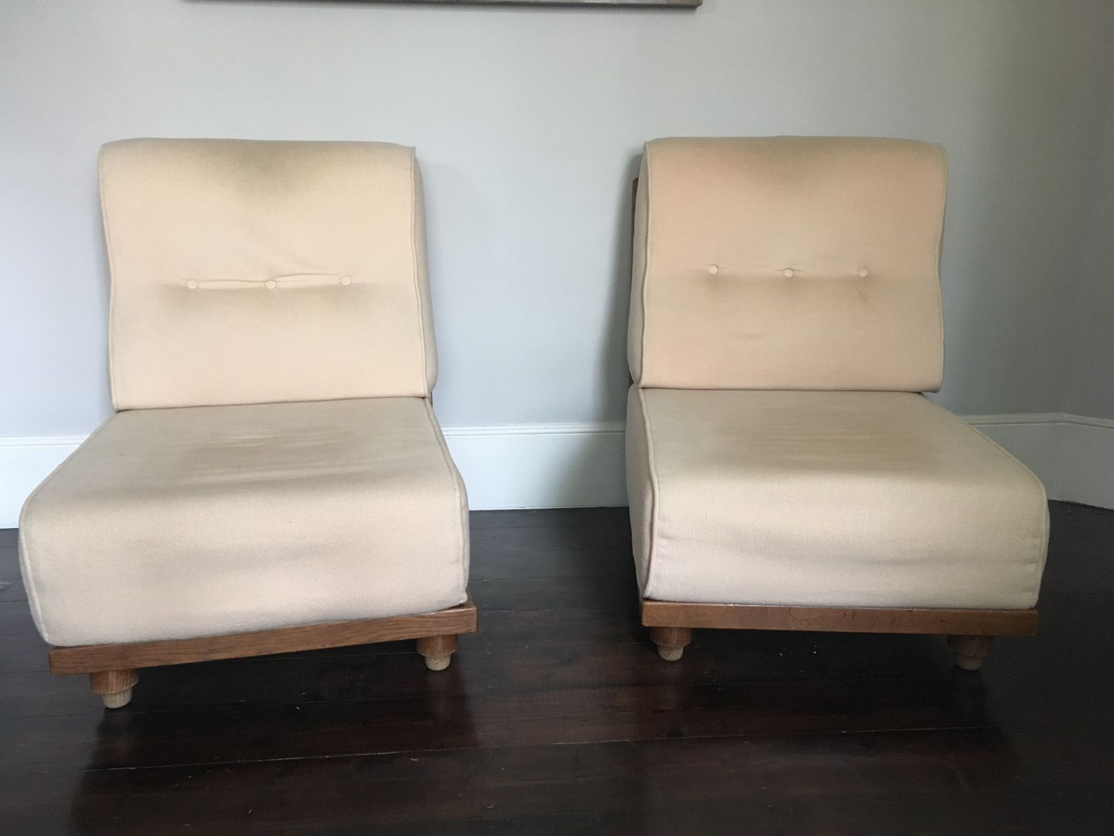 Pair Of Guillerme Et Chambron Lounge Chairs photo for sale