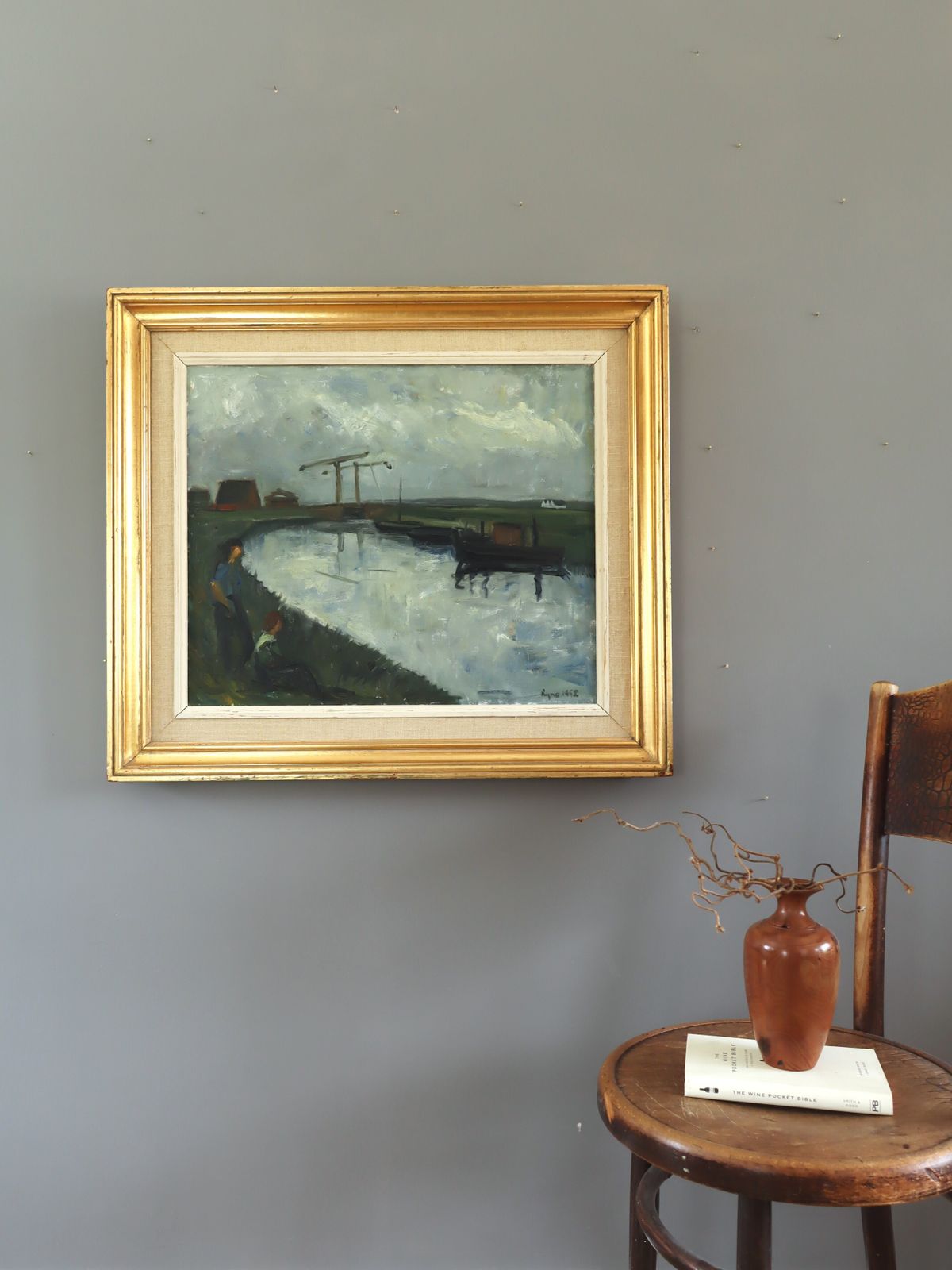 By The Waterbank  Oil Painting photo furniture