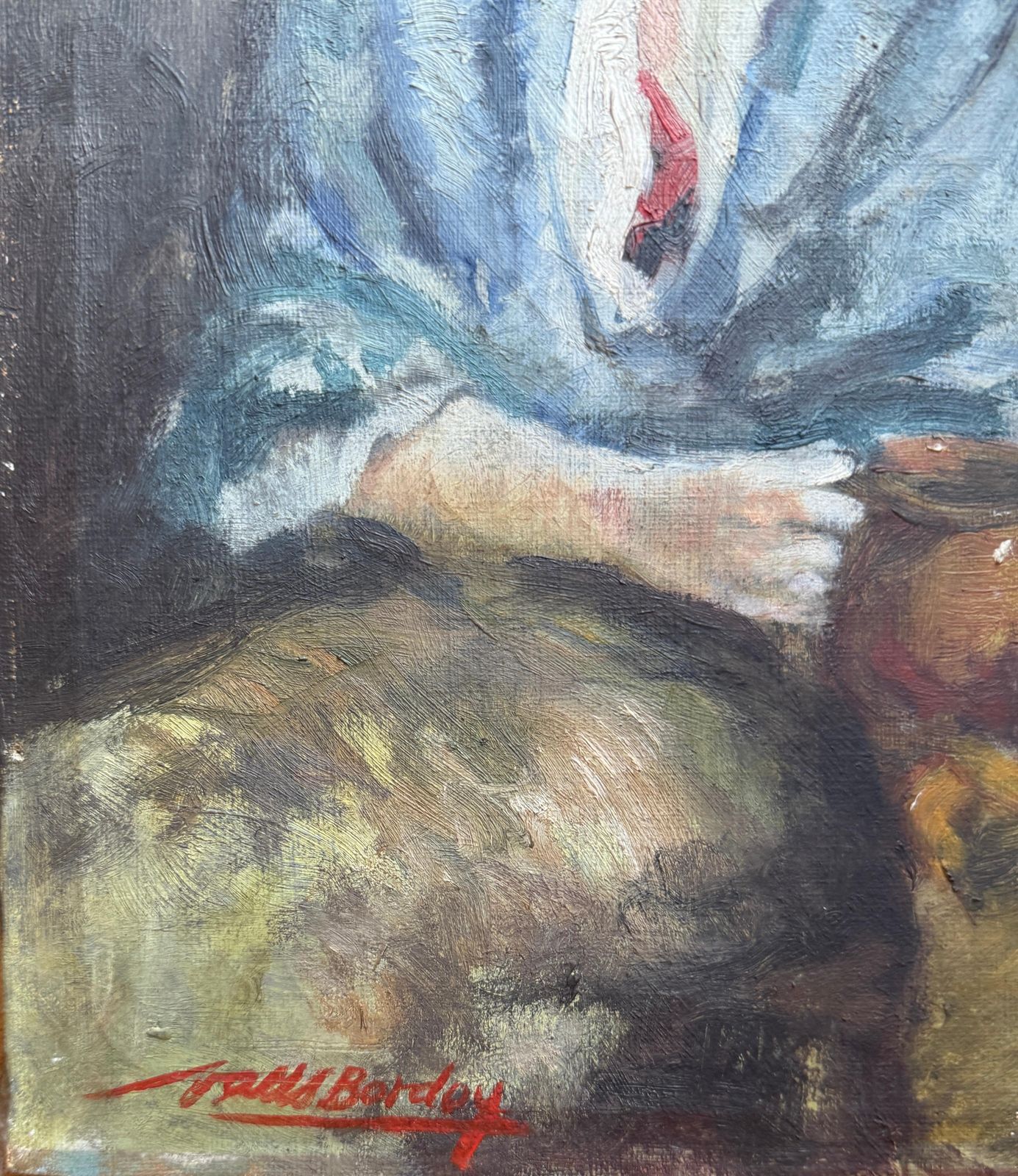Antoni Valls Bordoy Woman With A Pitcher, Oil On Canvas 1953 photo furniture