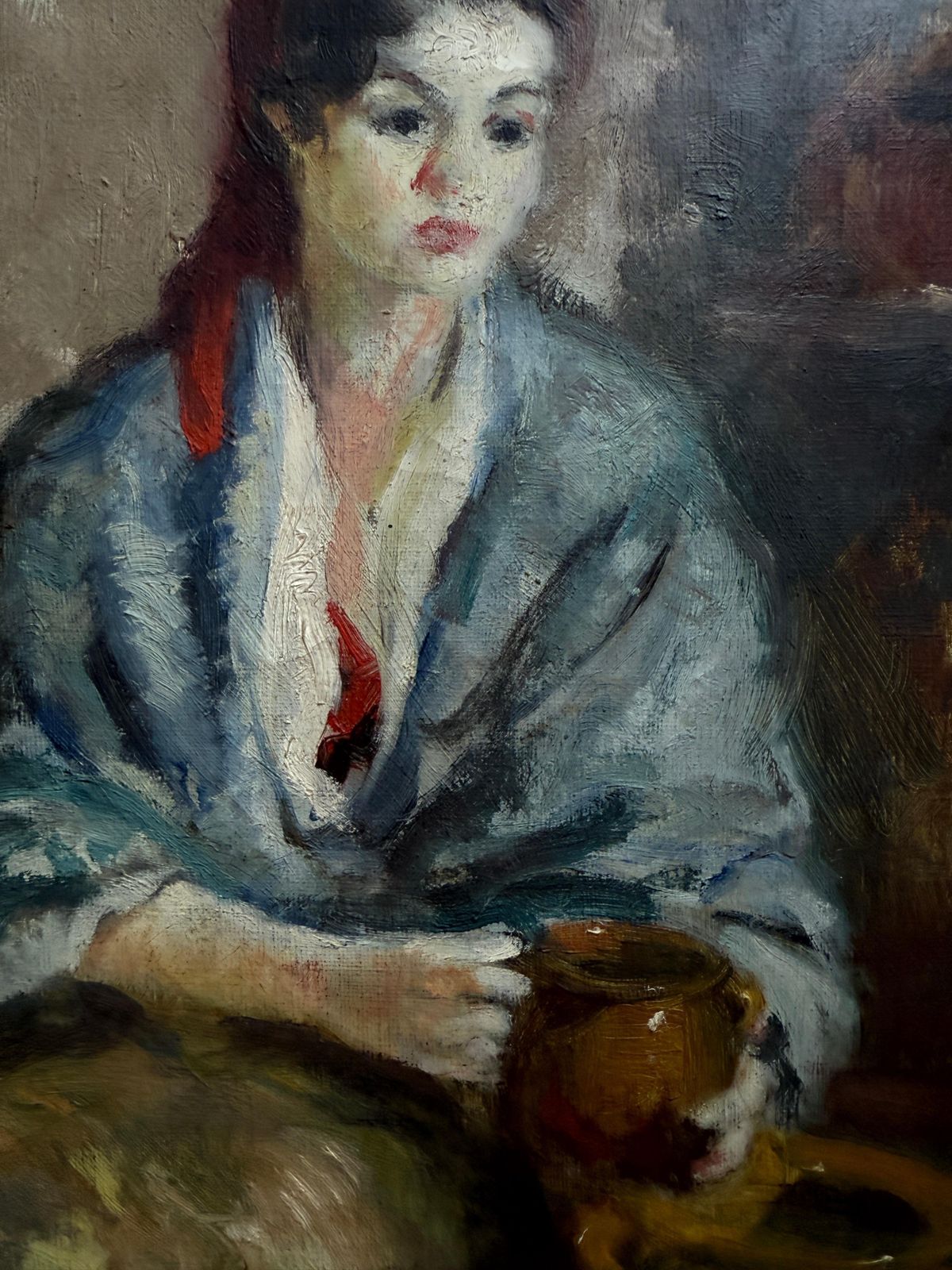 Antoni Valls Bordoy Woman With A Pitcher, Oil On Canvas 1953 photo buy