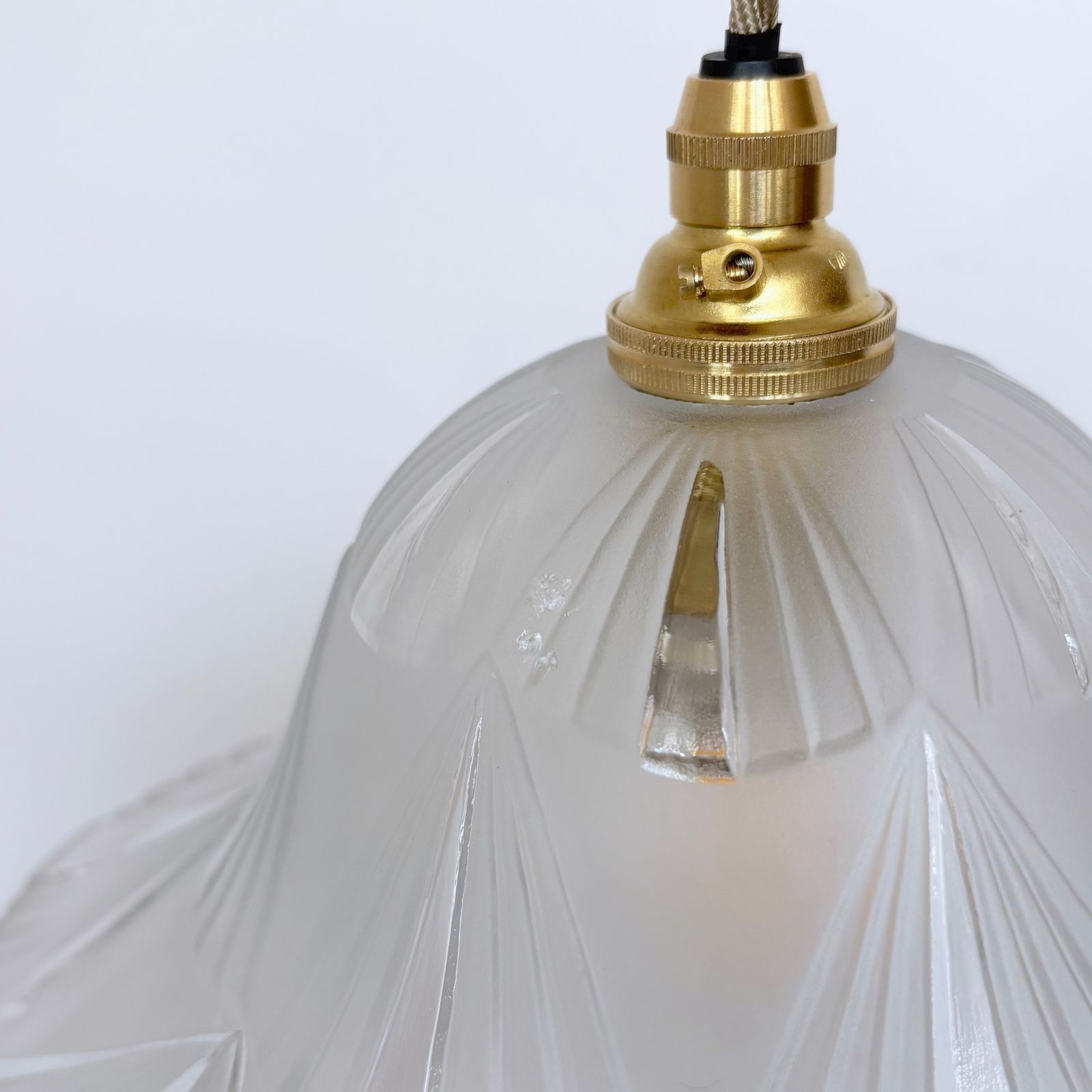 Set Of Three Geometric Frosted And Clear Globe Shades photo Lighting