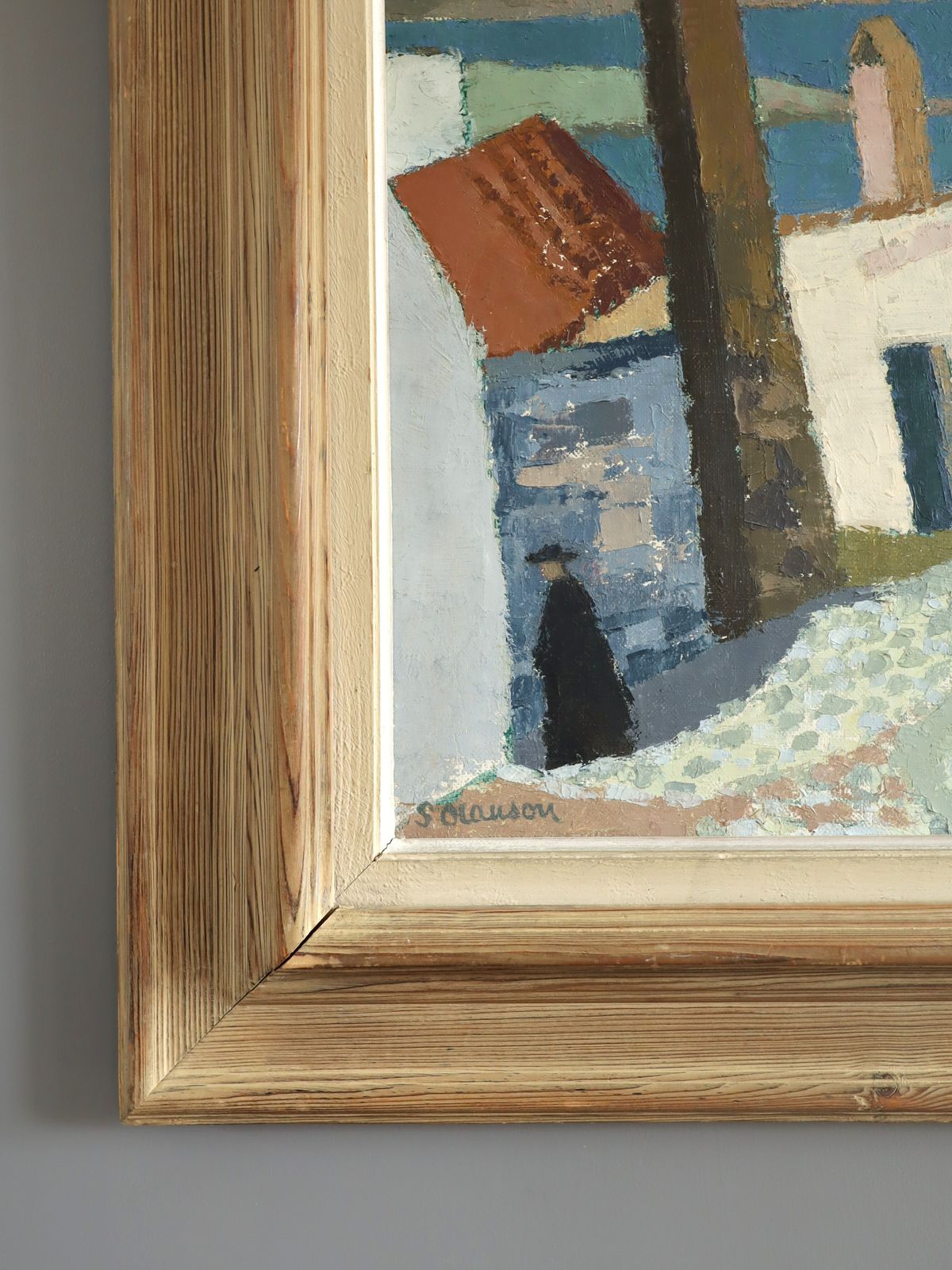Coastal Descent Oil Painting, Mid 20th Century photo 600.0