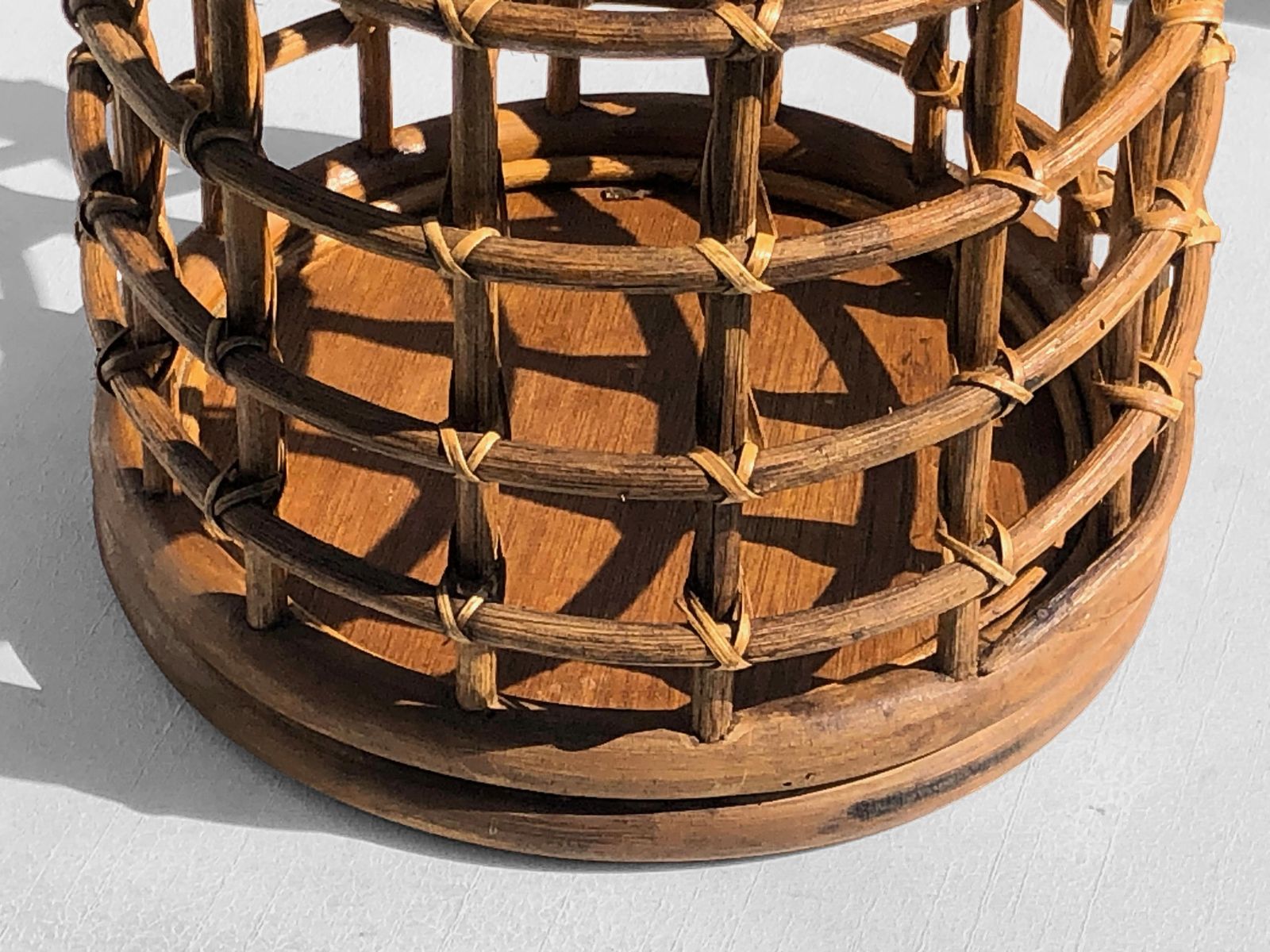 Brutalist Modernist Basket In The Style Of Audoux Minnet, France 1950 photo for sale