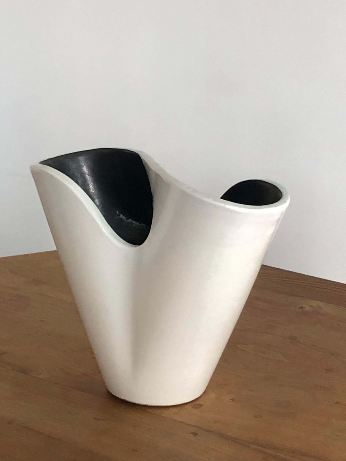 Freeform Modernist Ceramic Vase By Elchinger, France 1950 photo vinterior