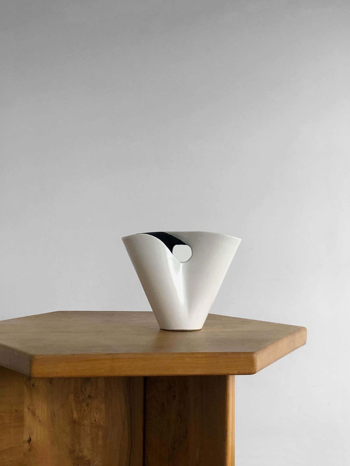 Freeform Modernist Ceramic Vase By Elchinger, France 1950 photo buy