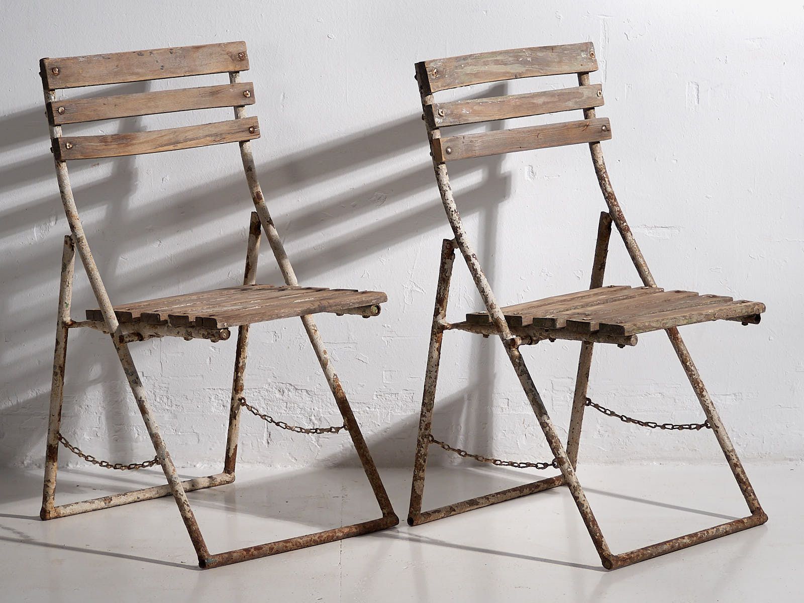 Antique Garden Folding Chairs (C.1920). Set Of 2 Pieces