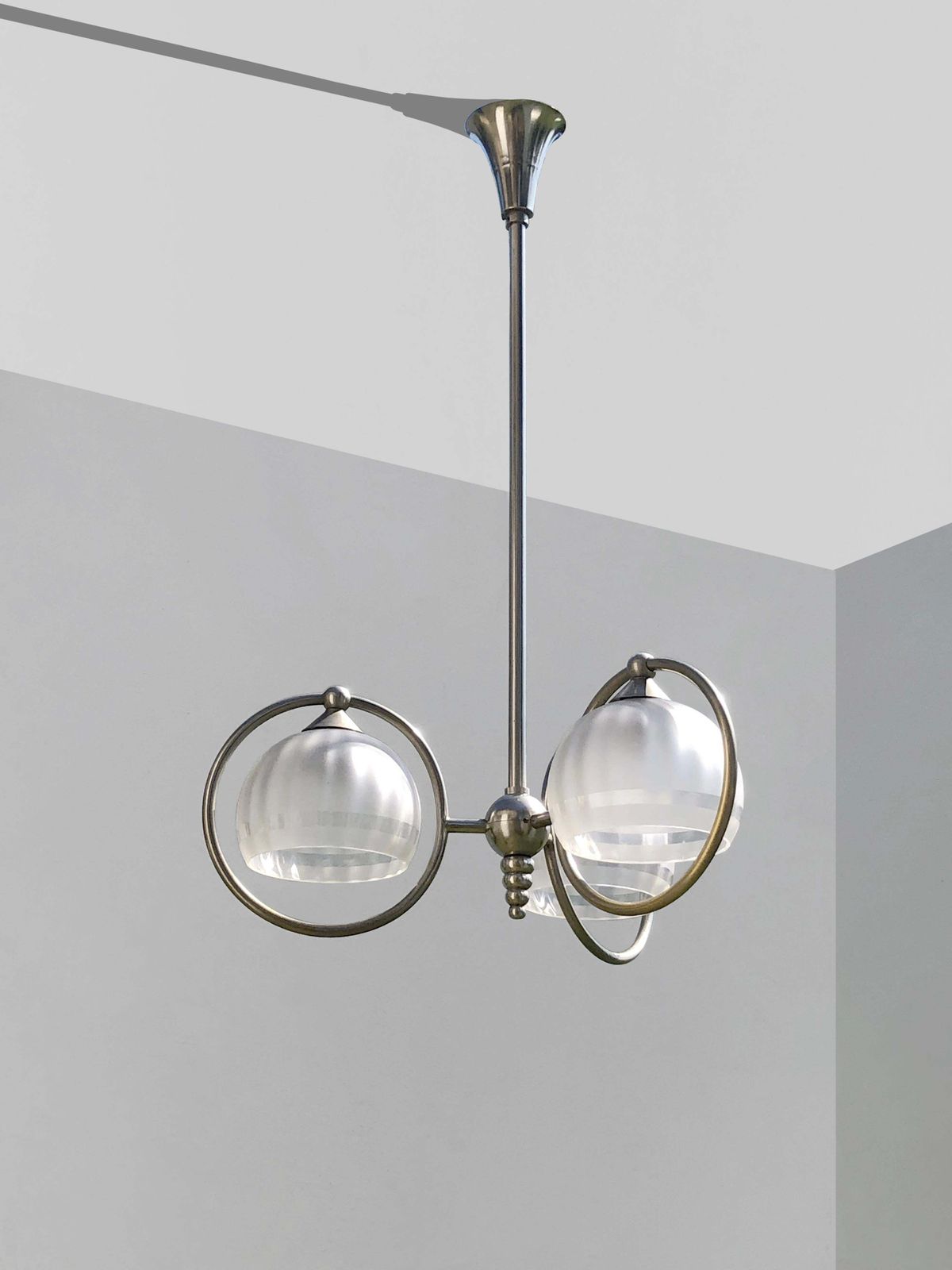 Art Deco Modernist Bauhaus Ceiling Light, In The Style Of Adnet France 1930 photo buy