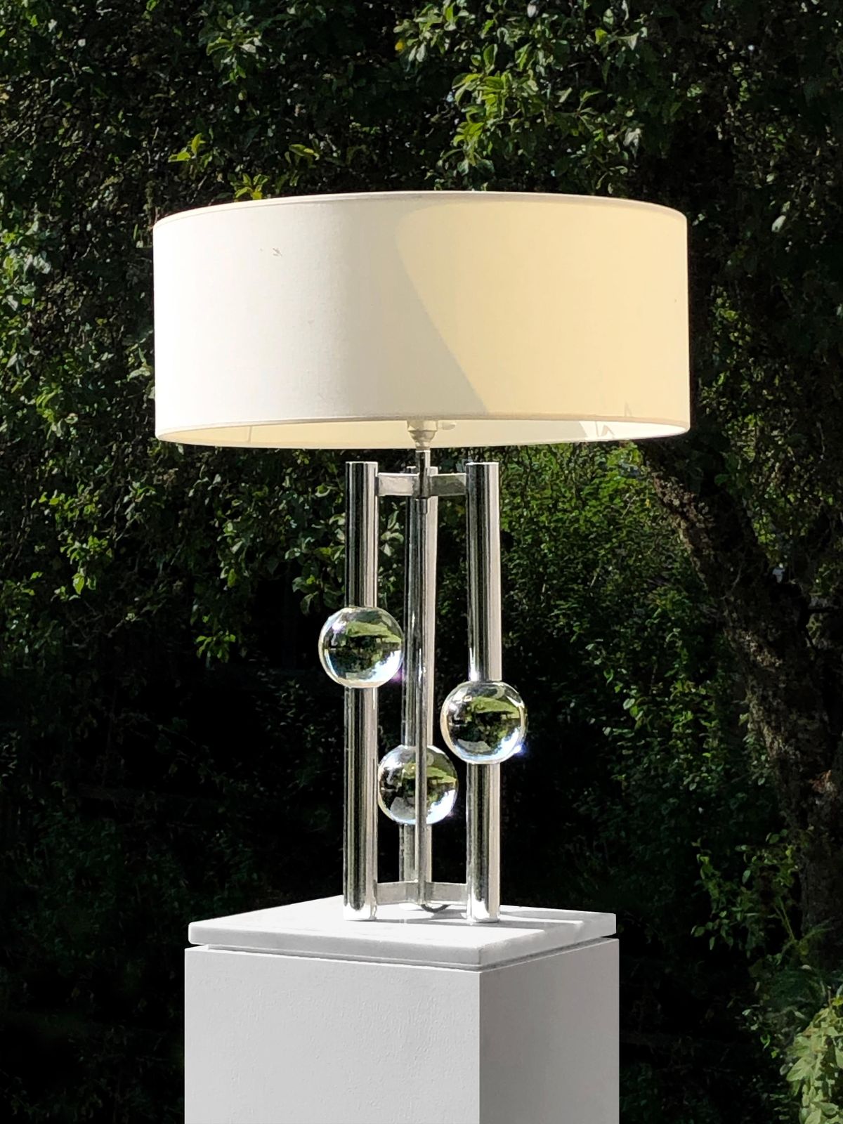 Luxurious Lamp Séventies Space Age Table, In The Maison Charles Style, France 1970 photo buy