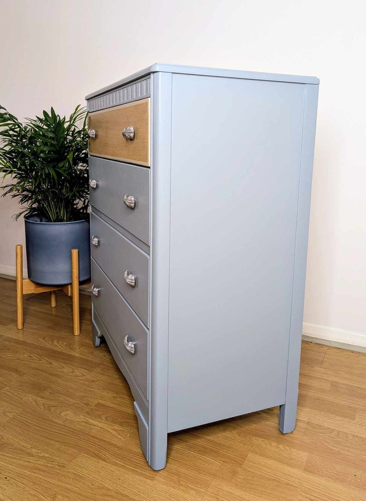 Mid Century Harris Lebus Chest Of Drawers In Blue photo vintage