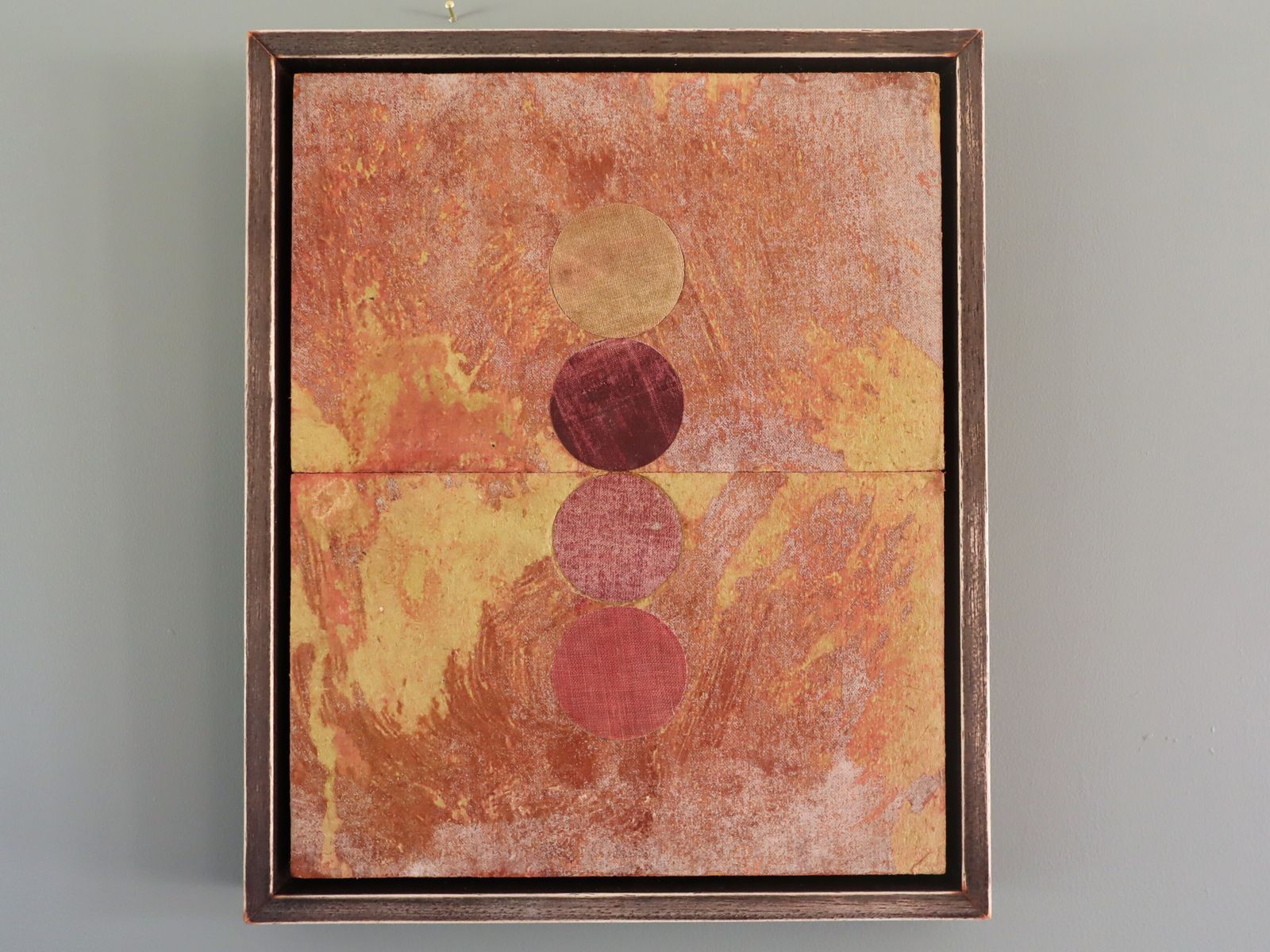 Geometric Collage With 4 Circles,  Oil Painting