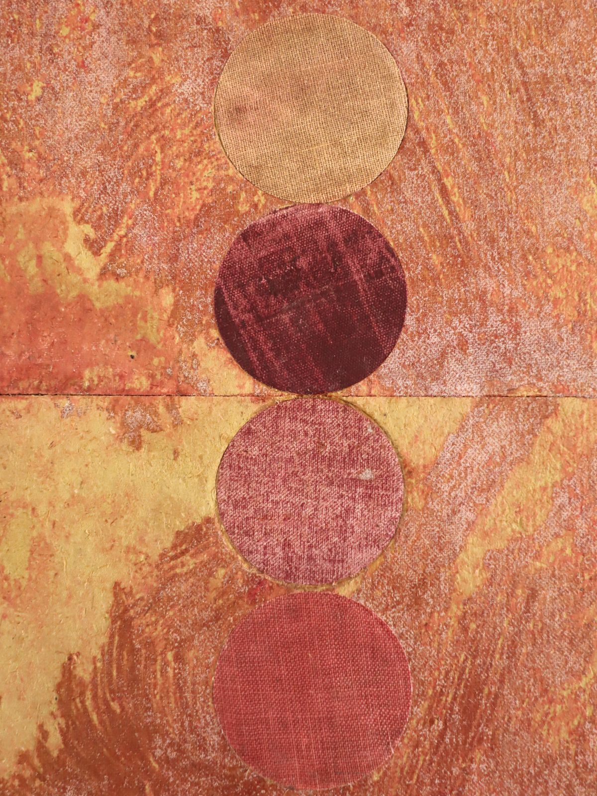 photo furniture Geometric Collage With 4 Circles,  Oil Painting