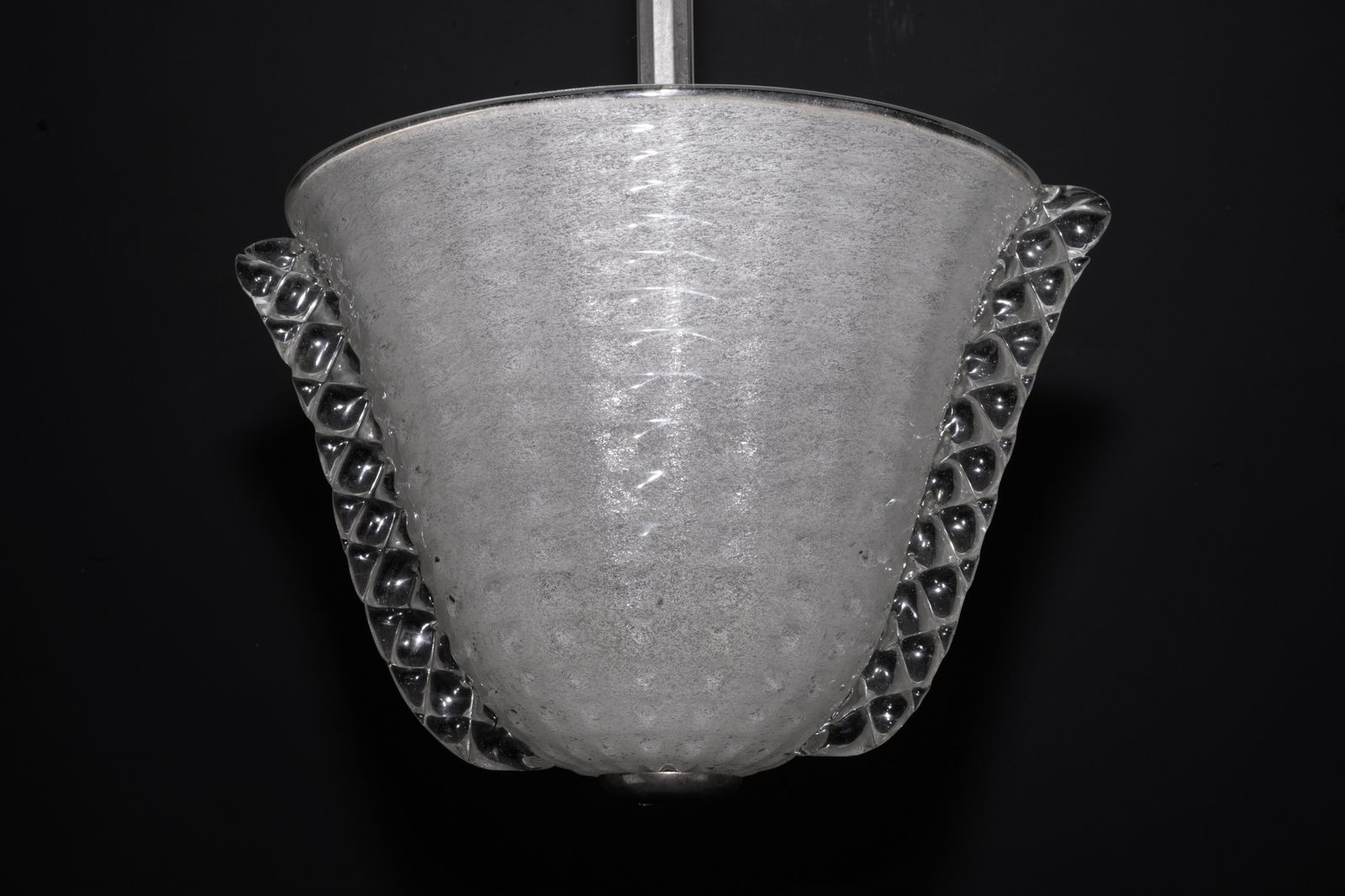 Rare Art Deco Ercole Barovier Chandelier In Pulegoso Murano Glass. Italy 1940s photo for sale