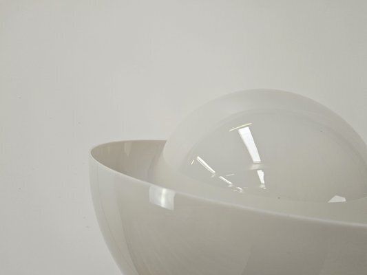 Mid Century Floor Lamp In Metal And White Glass, 1970s photo Lighting