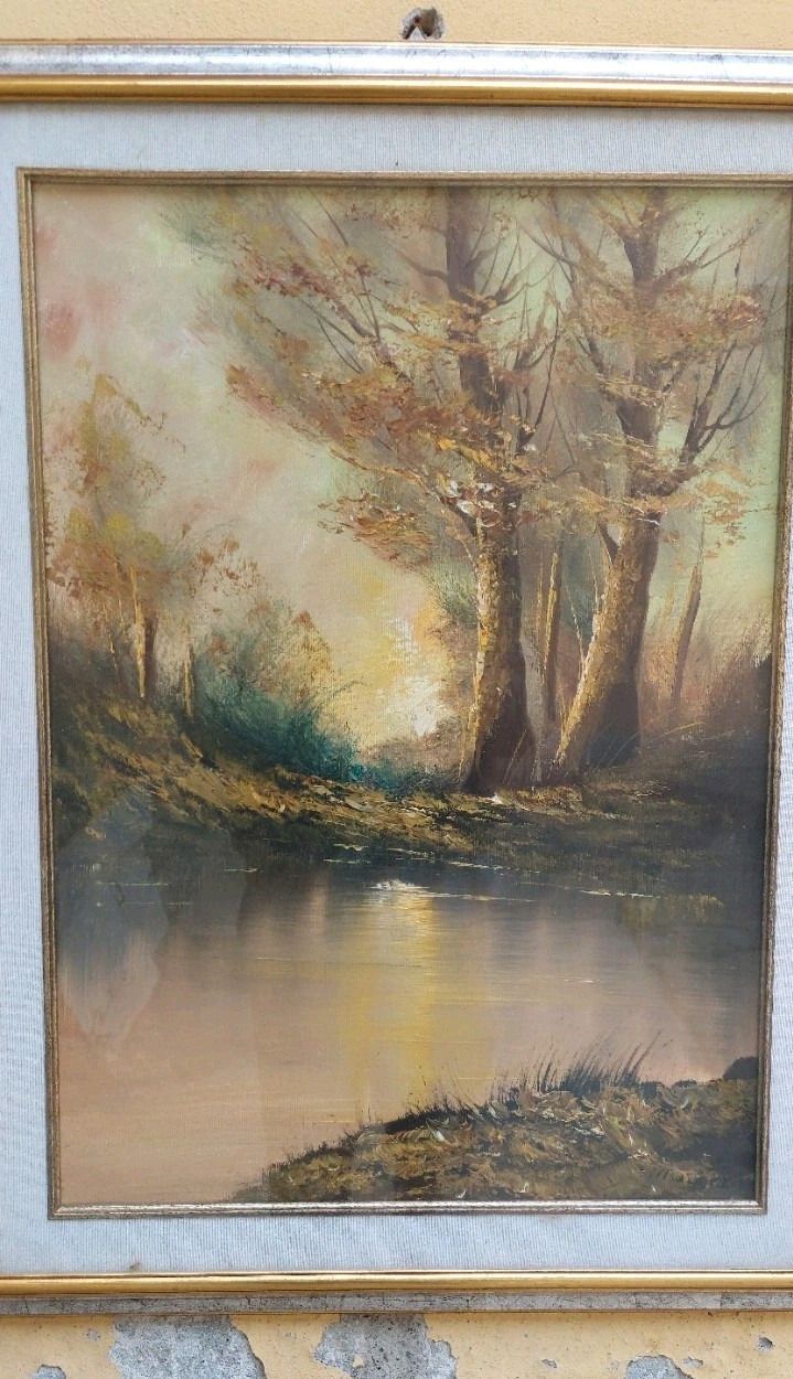 Oil Painting On Canvas Landscape 50x70s 60s/70s photo furniture